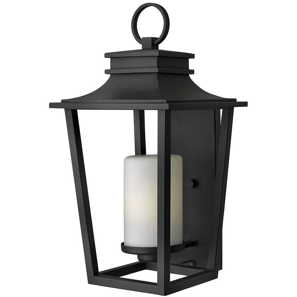 Sullivan Outdoor Wall Mount Lantern in Black, Large