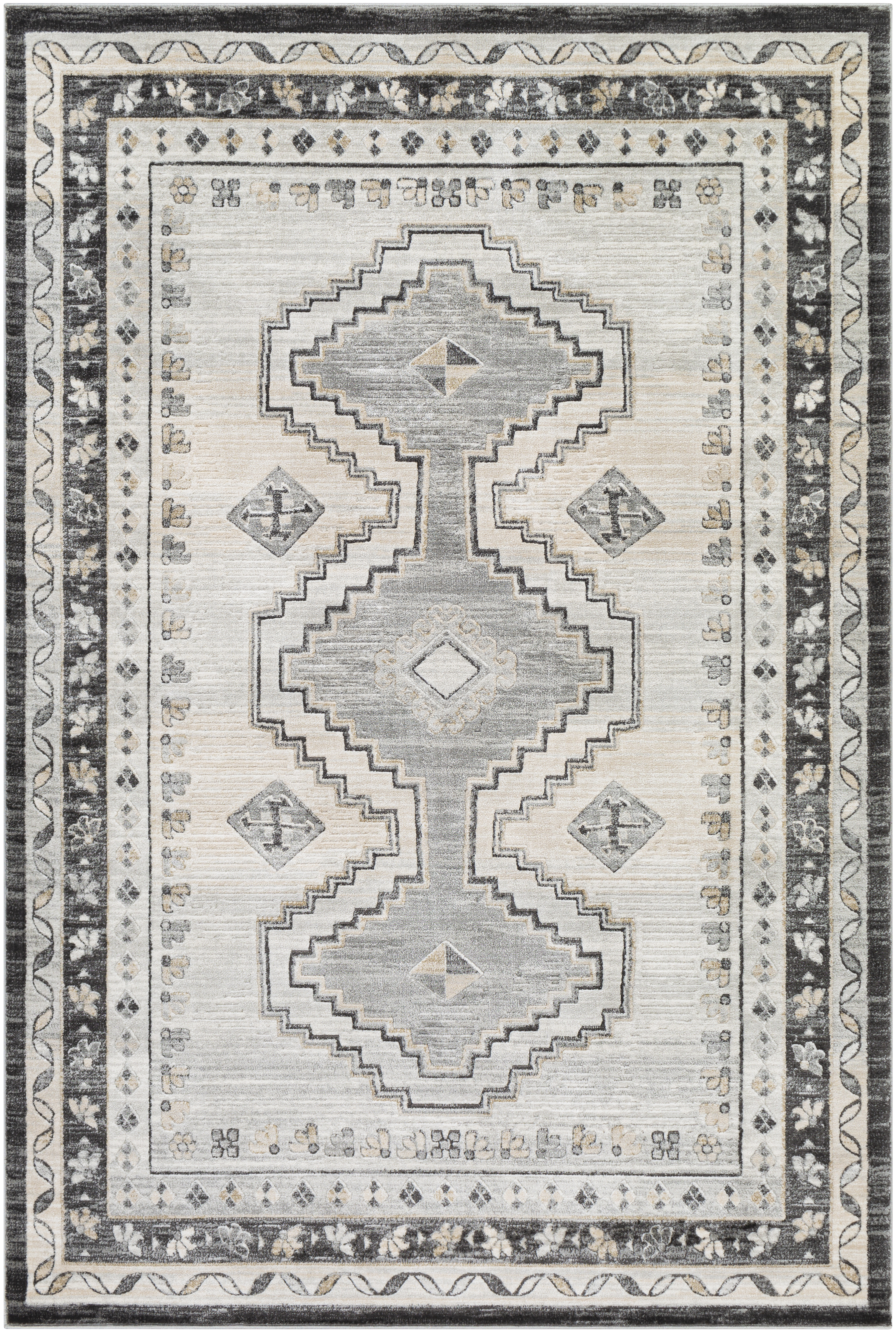 Indigo 35 X 24 inch Charcoal Rug in 2 x 3, Rectangle