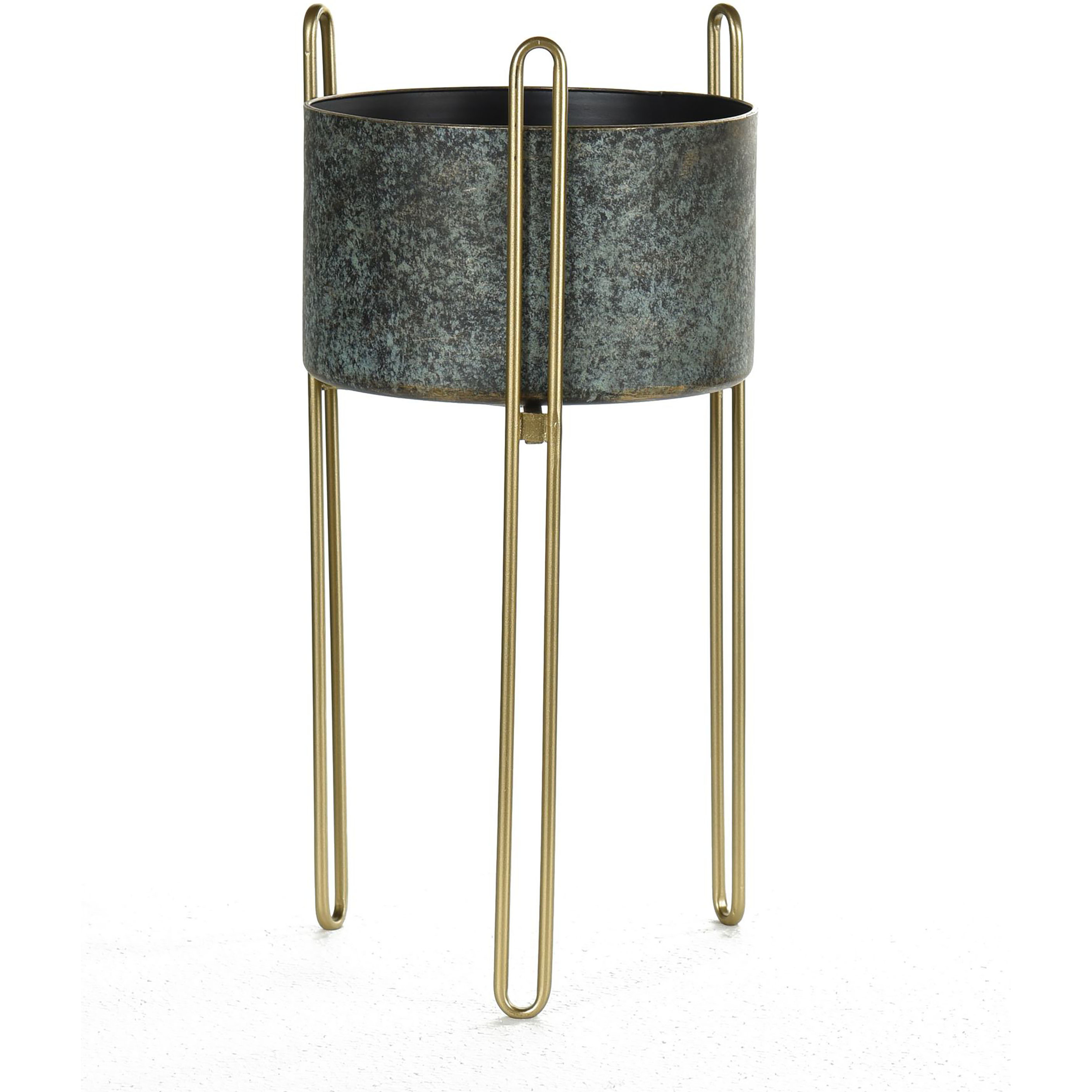 Cameron Galvanized Metal/Gold Planter