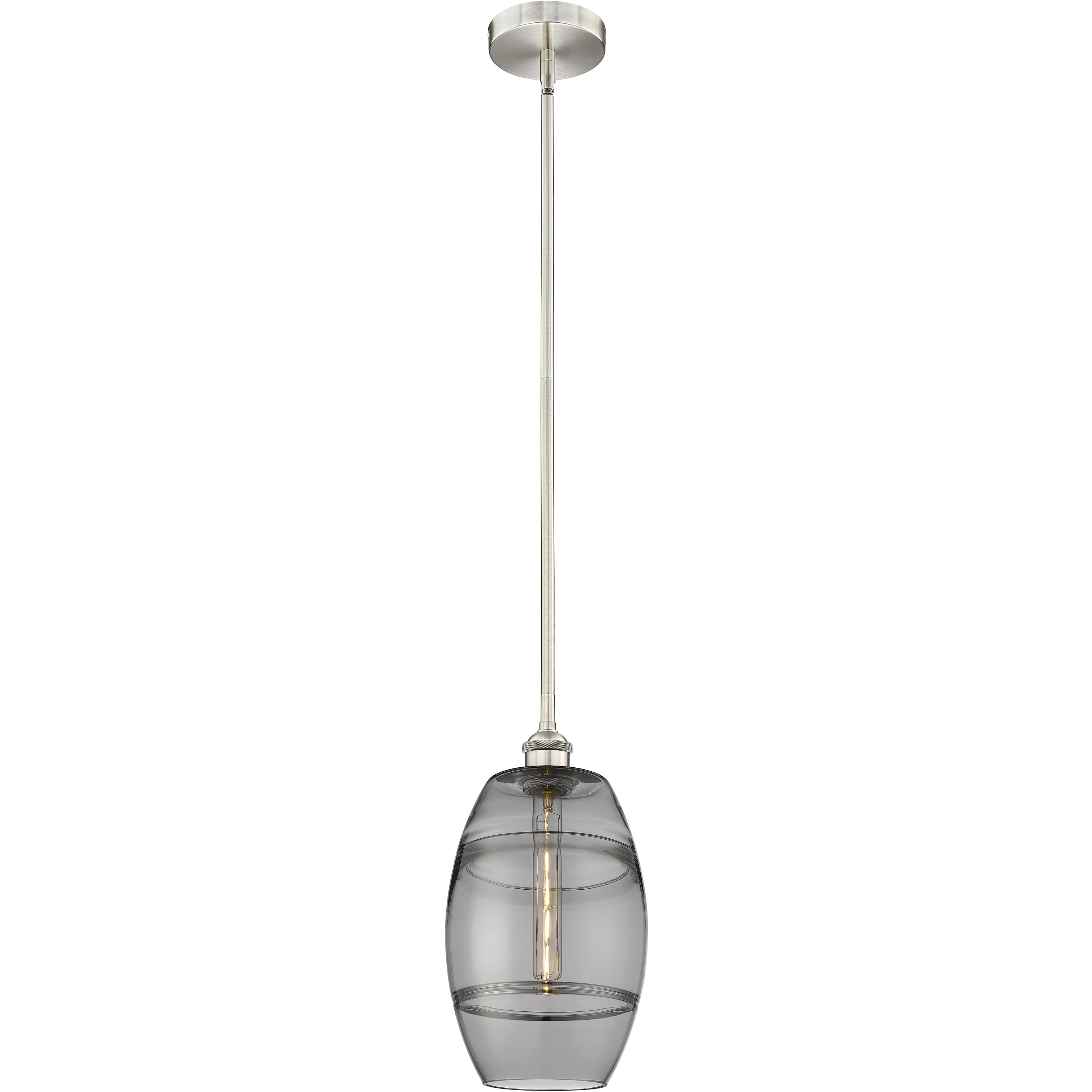 Edison Vaz 1 Light 8 inch Brushed Satin Nickel Stem Hung Mini Pendant Ceiling Light