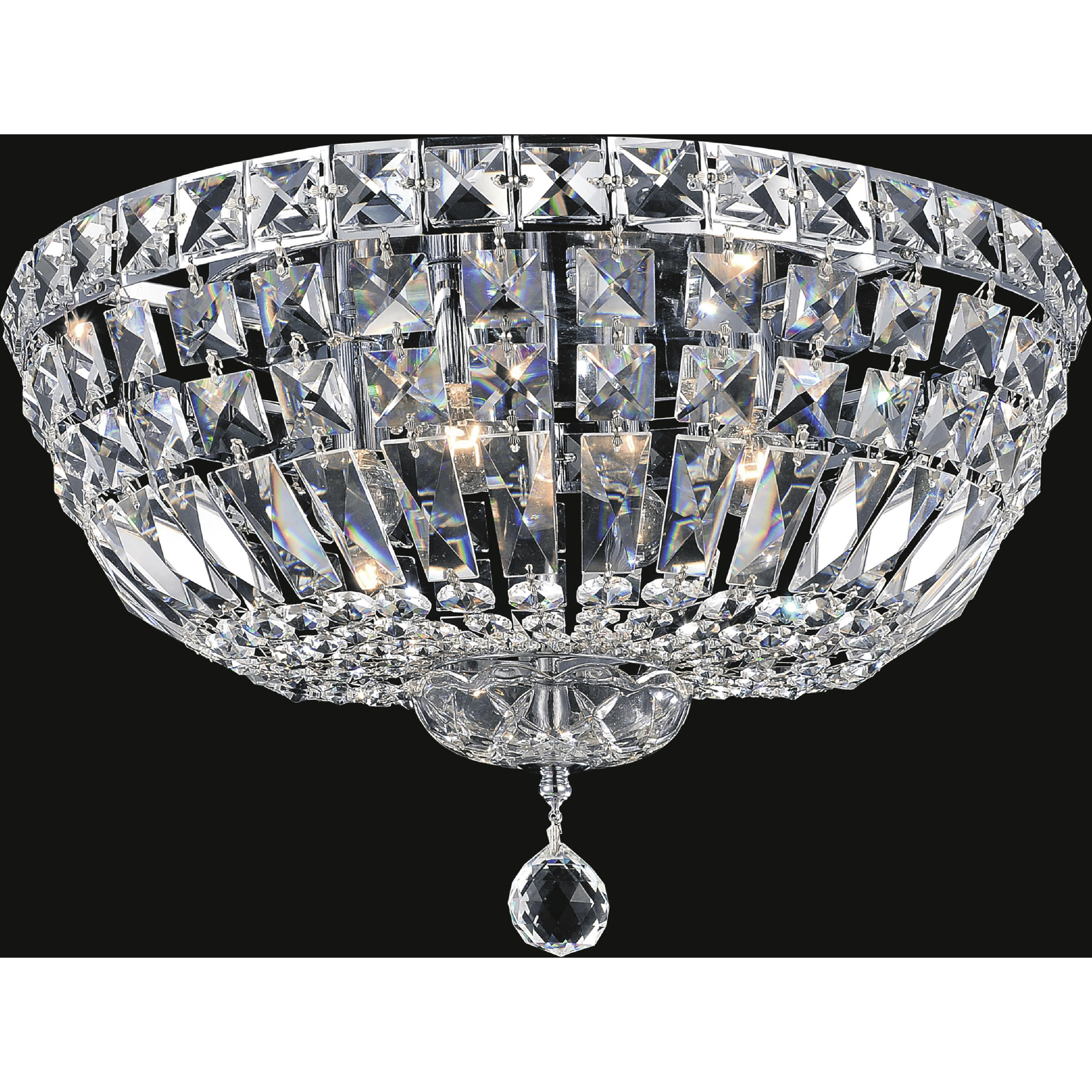 Stefania 6 Light 18 inch Chrome Bowl Flush Mount Ceiling Light