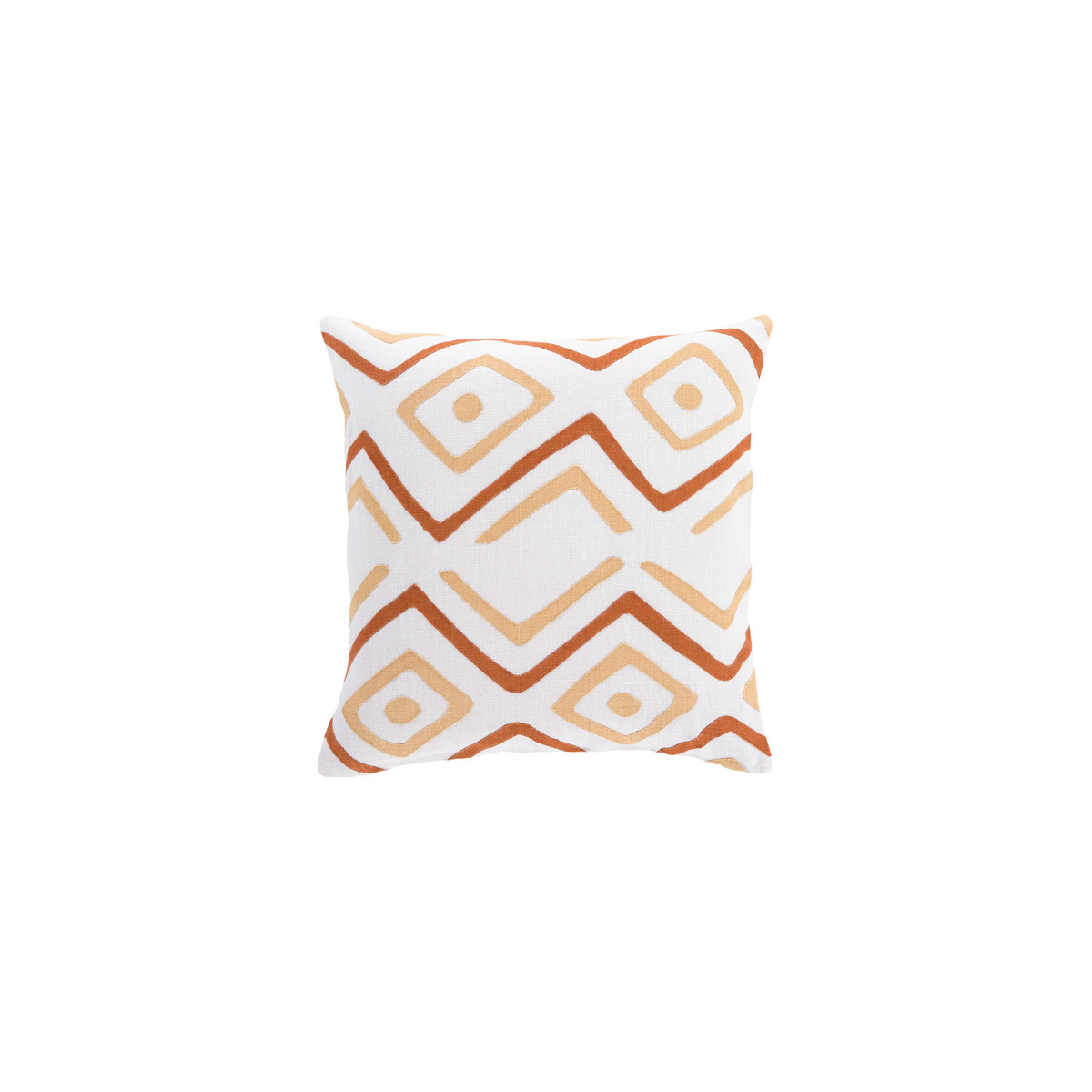 Nairobi 20 X 20 inch Beige and Burnt Orange Throw Pillow