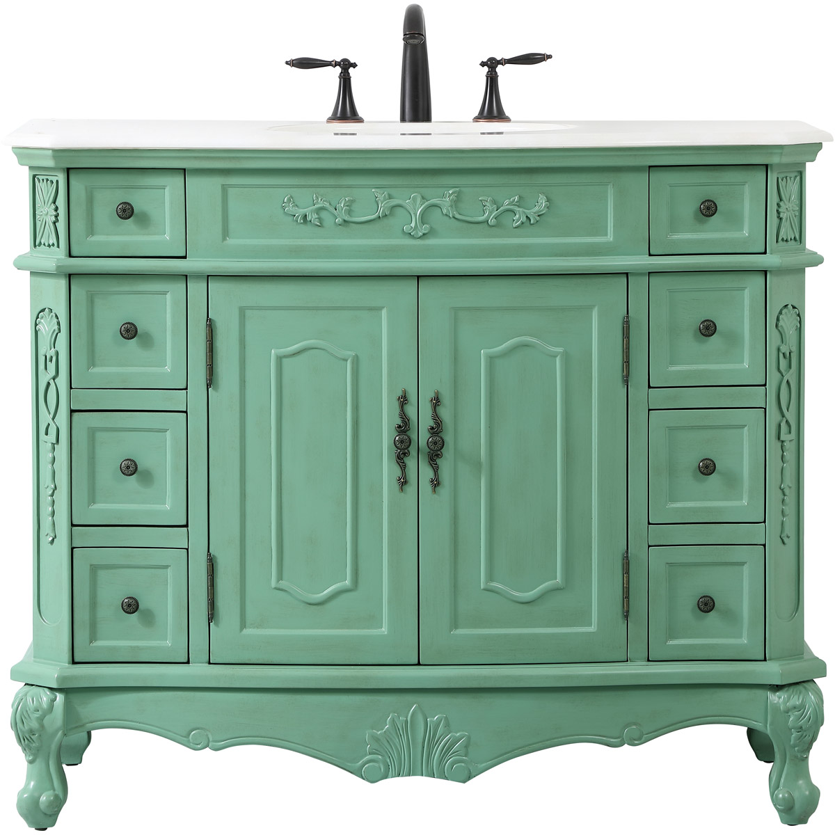 Danville 42 X 21 X 36 inch Vintage Mint Vanity Sink Set