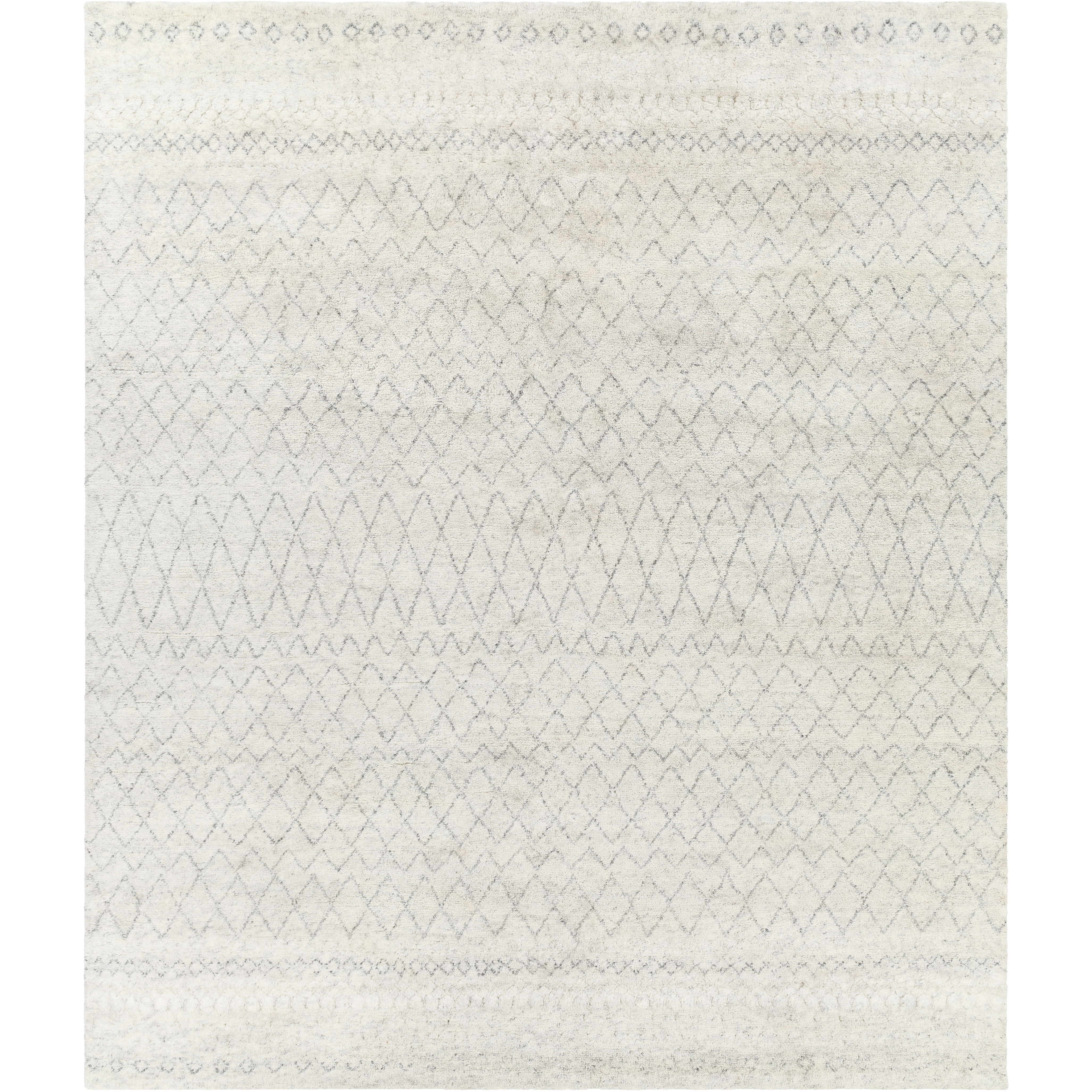 Zara 120 X 96 inch Light Gray Rug in 8 x 10, Rectangle