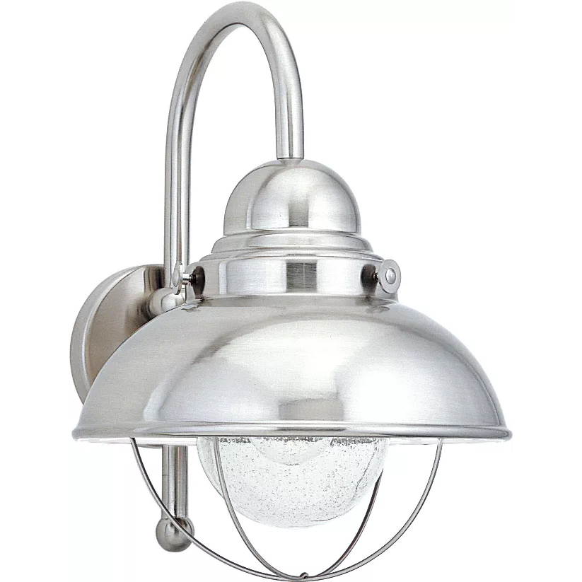 Sebring 1 Light 15.75 inch Brushed Stainless Outdoor Wall Lantern, Large
