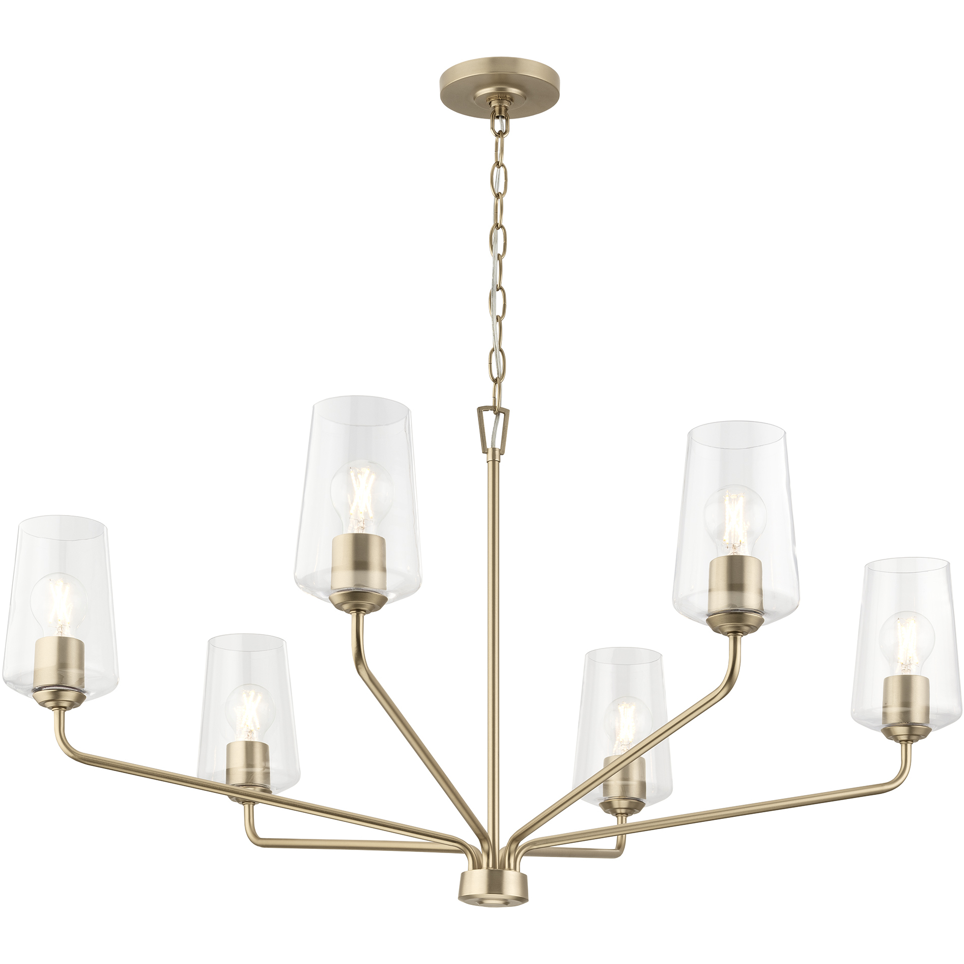 Celino 6 Light 40 inch Champagne Bronze Large Chandelier Ceiling Light
