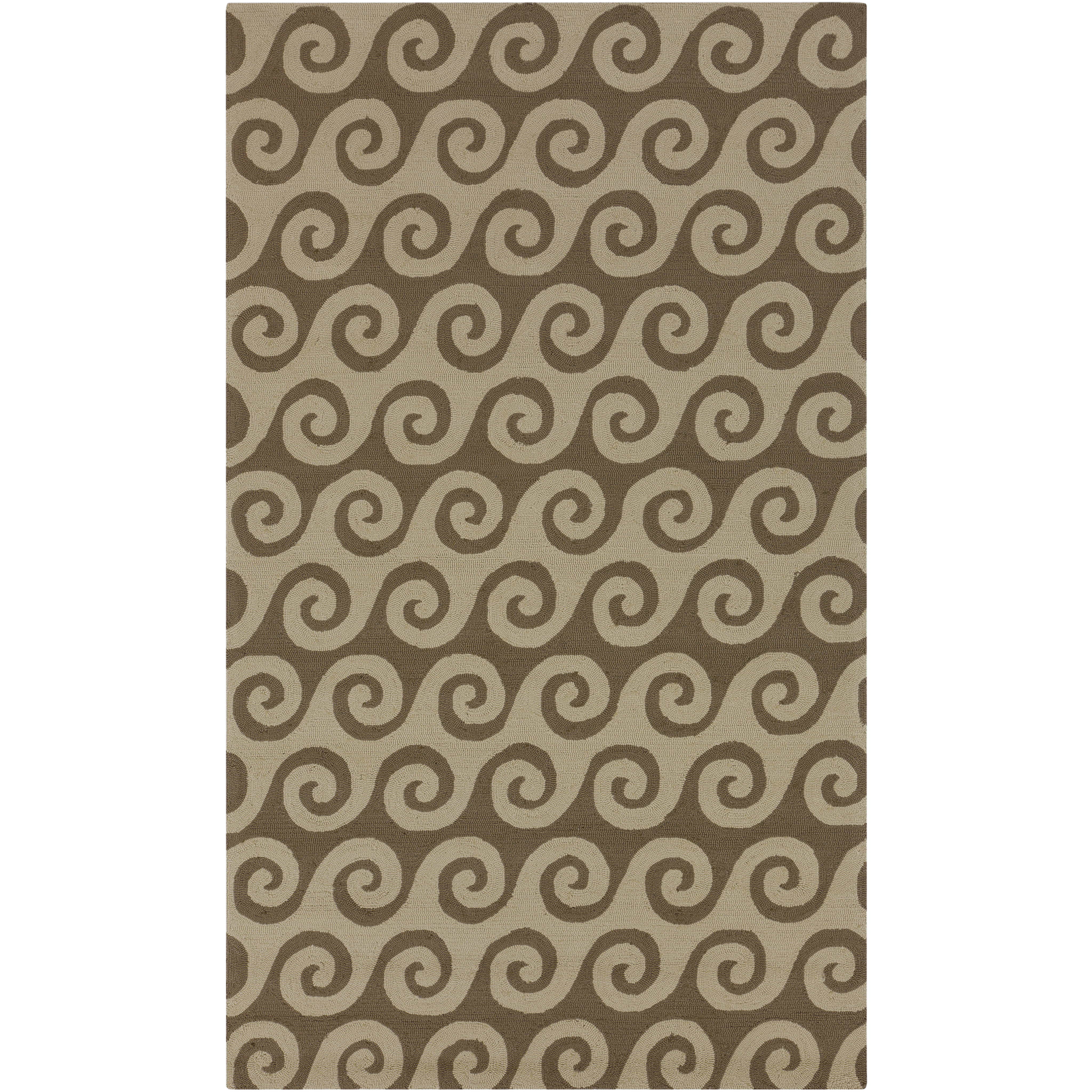 Rain Oatmeal / Dark Brown Handmade Rug