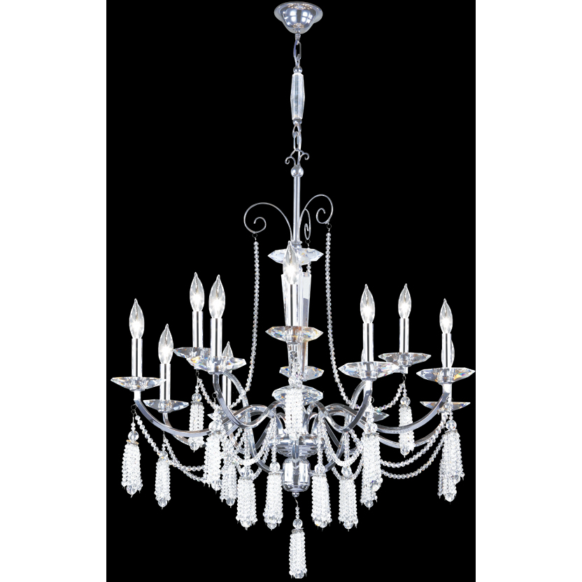 Tassel 12 Light 30 inch Silver Chandelier Ceiling Light