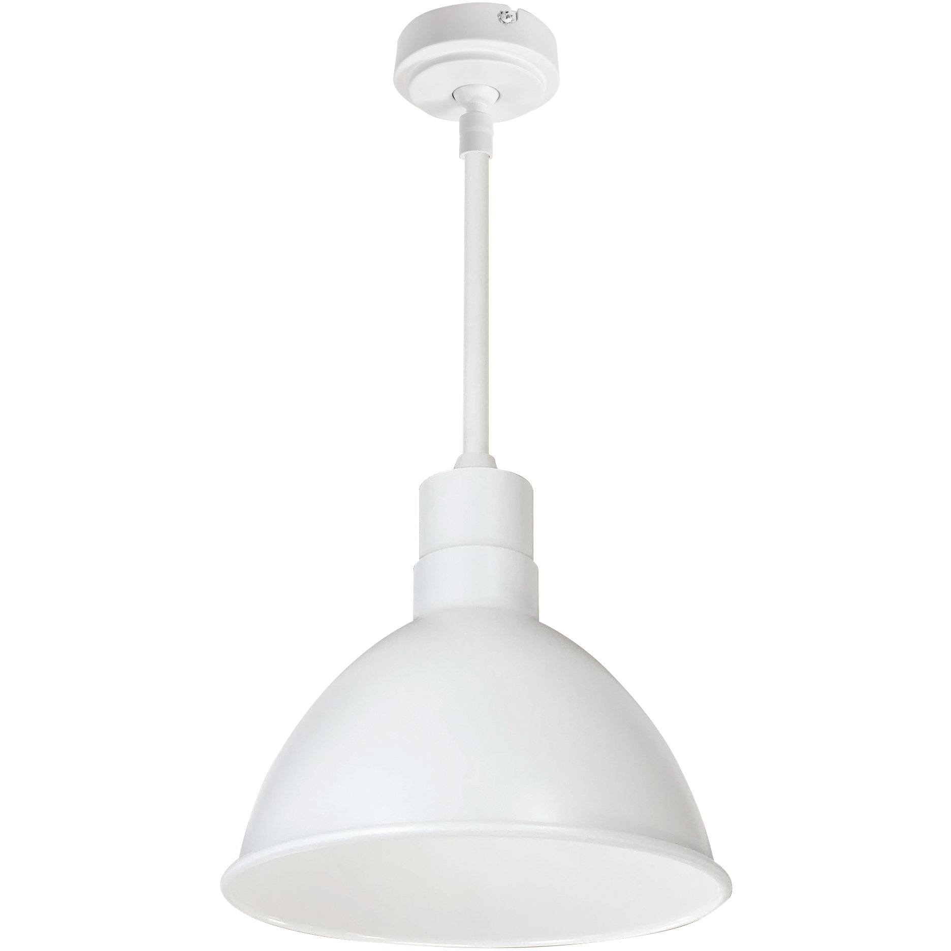 RLM White Recessed Stem Mounted LED Shade in 3000K, 2000, 60 in.
