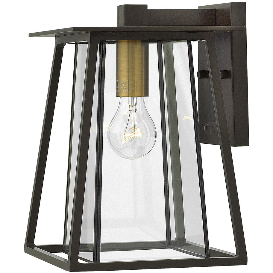 Walker Outdoor Wall Mount Lantern in Buckeye Bronze, Small