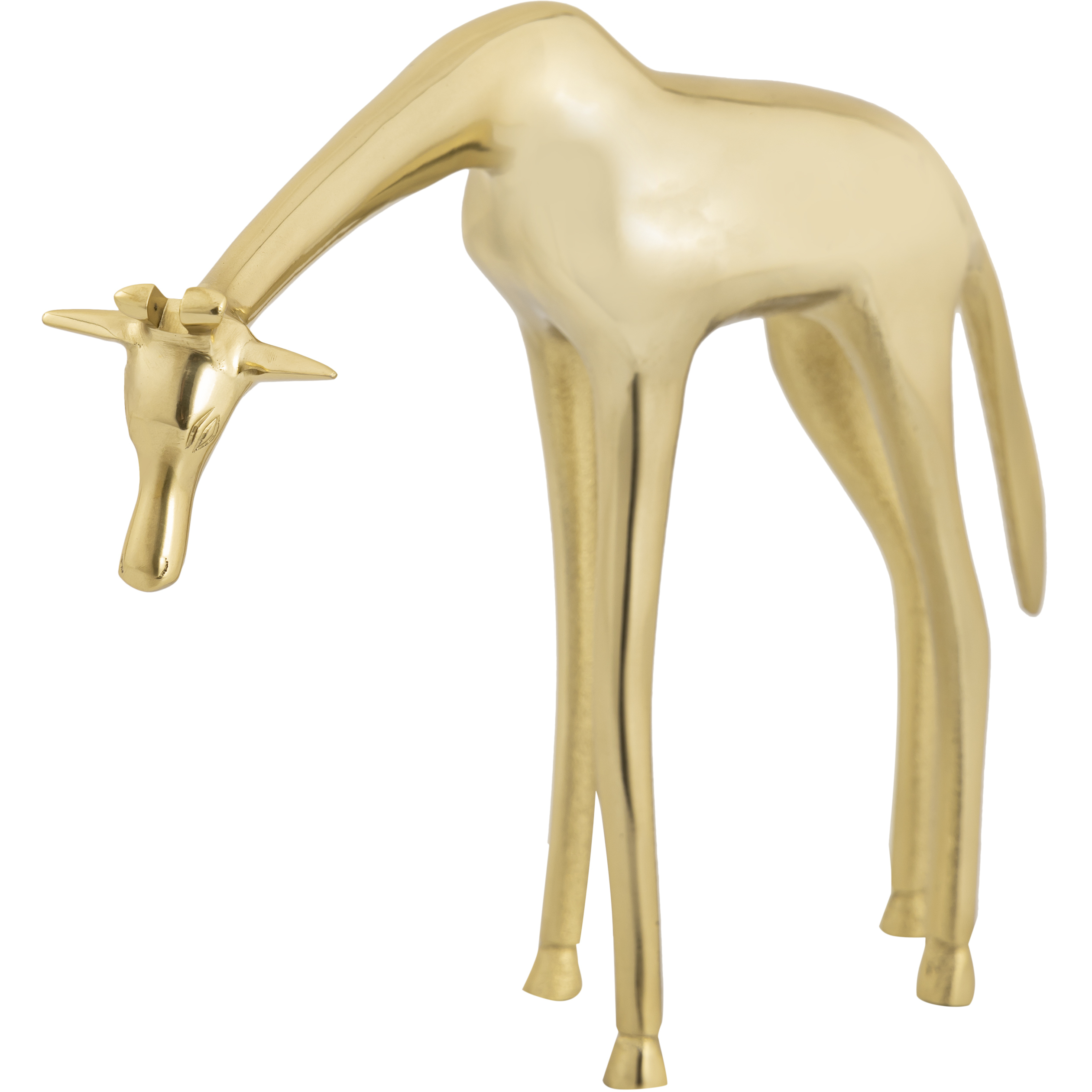 Brass Giraffe 9 X 3.75 inch Sculpture