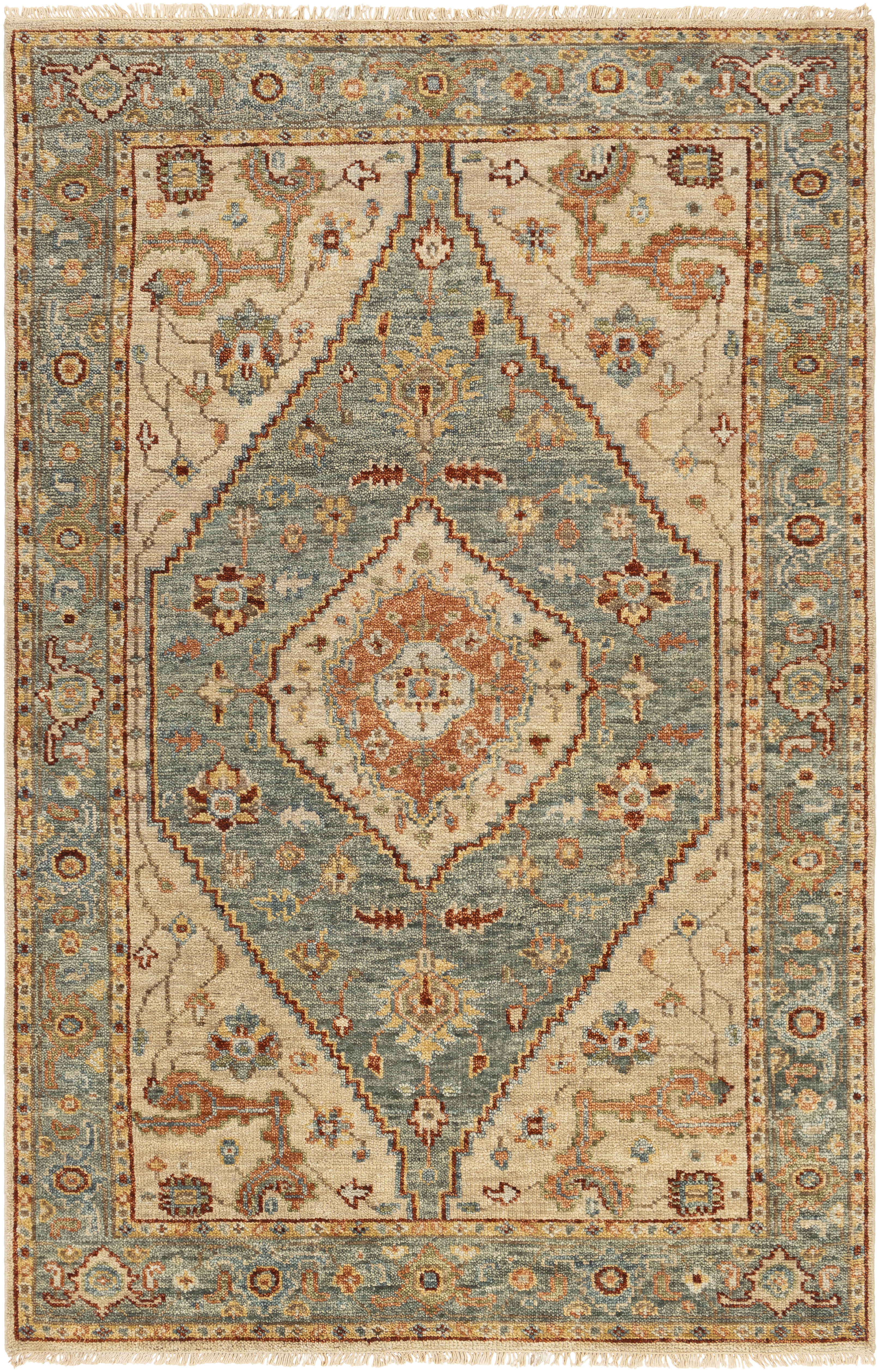 Biscayne 36 X 24 inch Aqua Rug in 2 x 3, Rectangle