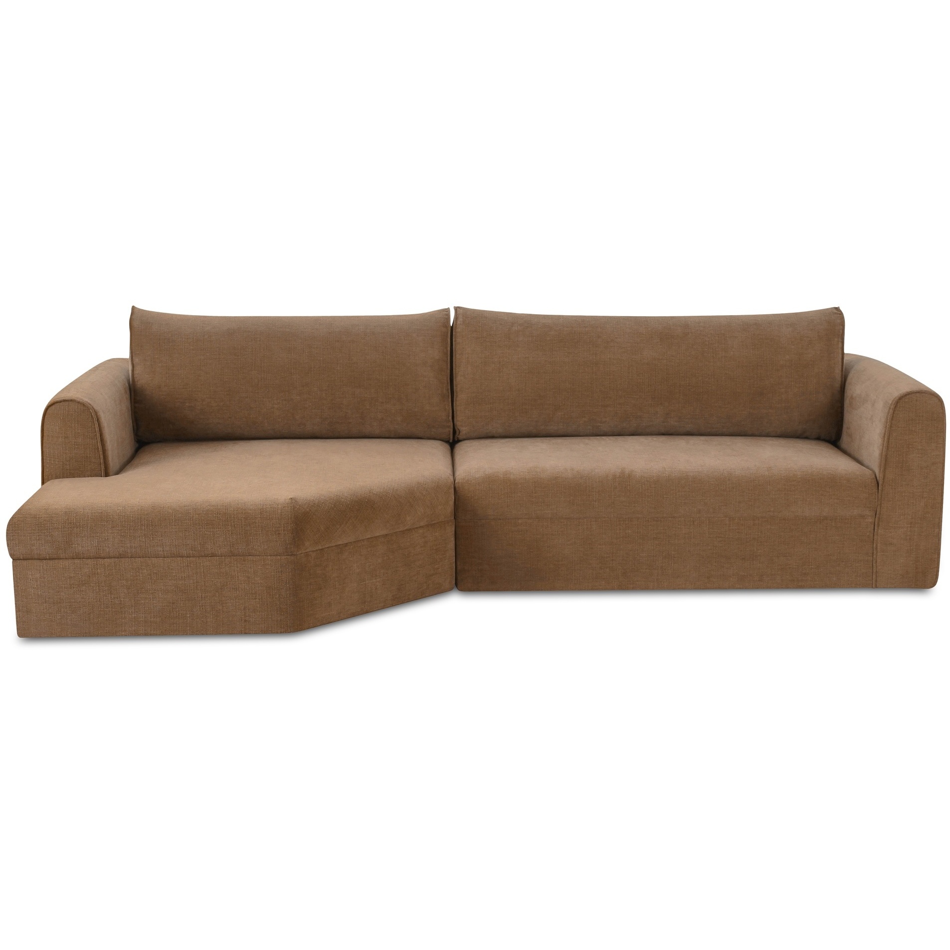 Madrid Tan Sectional in Left, Taupe, Left