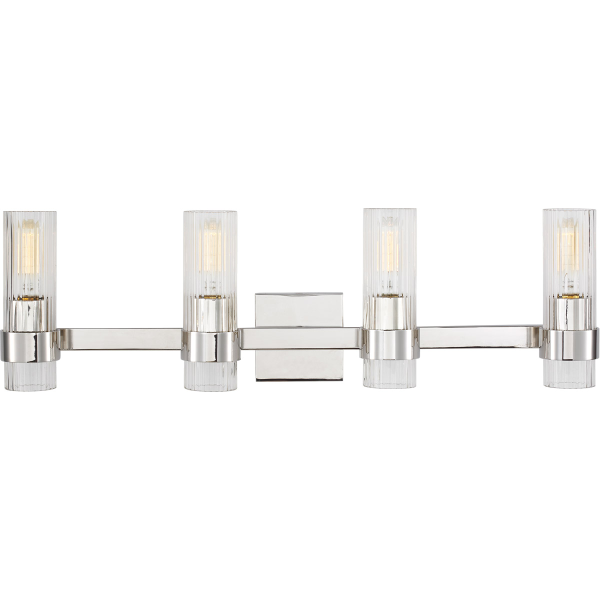 C&M by Chapman & Myers Geneva 4 Light 30 inch Polished Nickel Vanity Light Wall Light