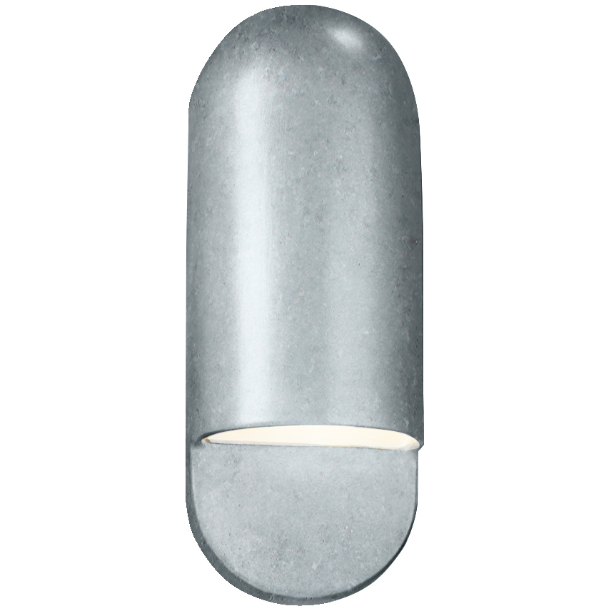 Ambiance Collection - Capsule 1 Light 5 inch Concrete Outdoor Wall Sconce in Replaceable Bulb, 4D x 14H, Form+Finish+Function