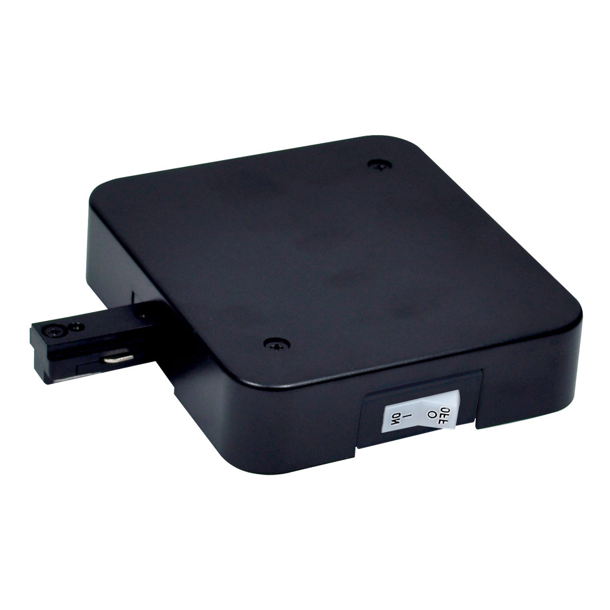 2-circuit 1 Light Black Live End Feed Ceiling Light, with Circuit Breaker
