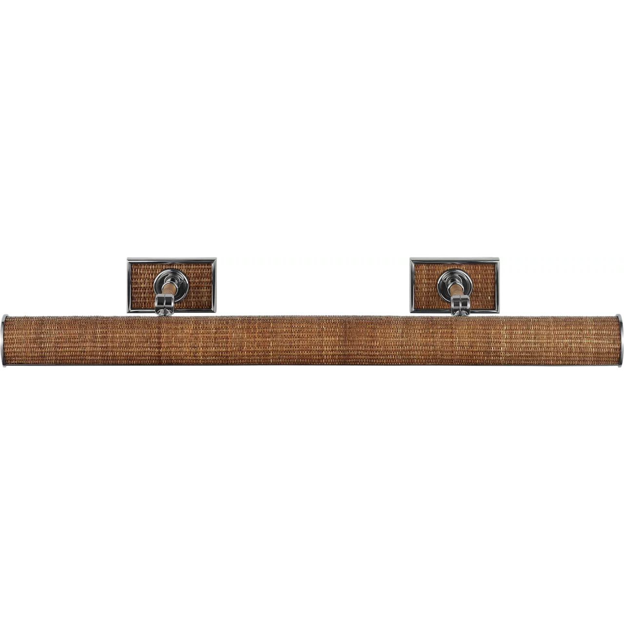 Chapman & Myers Halwell 16 watt 30 inch Polished Nickel and Natural Woven Rattan Picture Light Wall Light