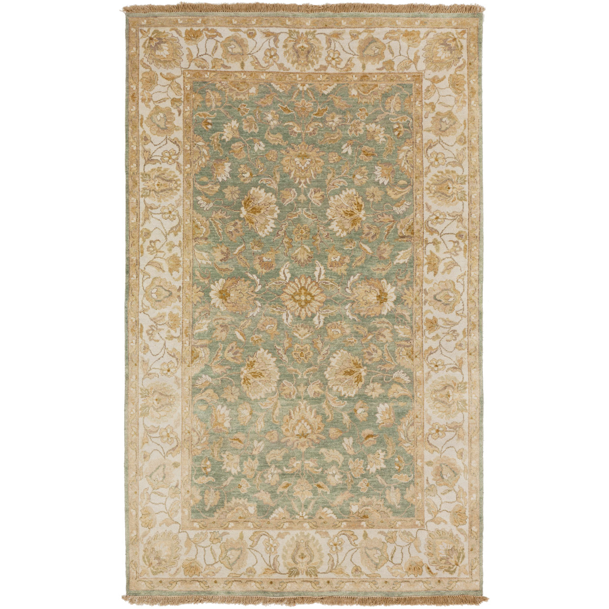 Temptress 96 X 60 inch Dark Green, Seafoam, Wheat, Light Gray, Eggplant Rug