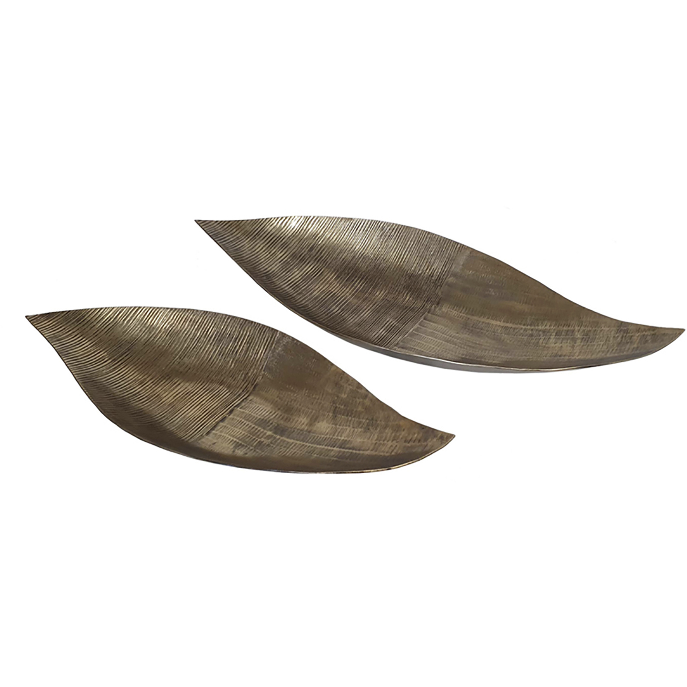 Anita Gold Leaf Trays, Set of 2