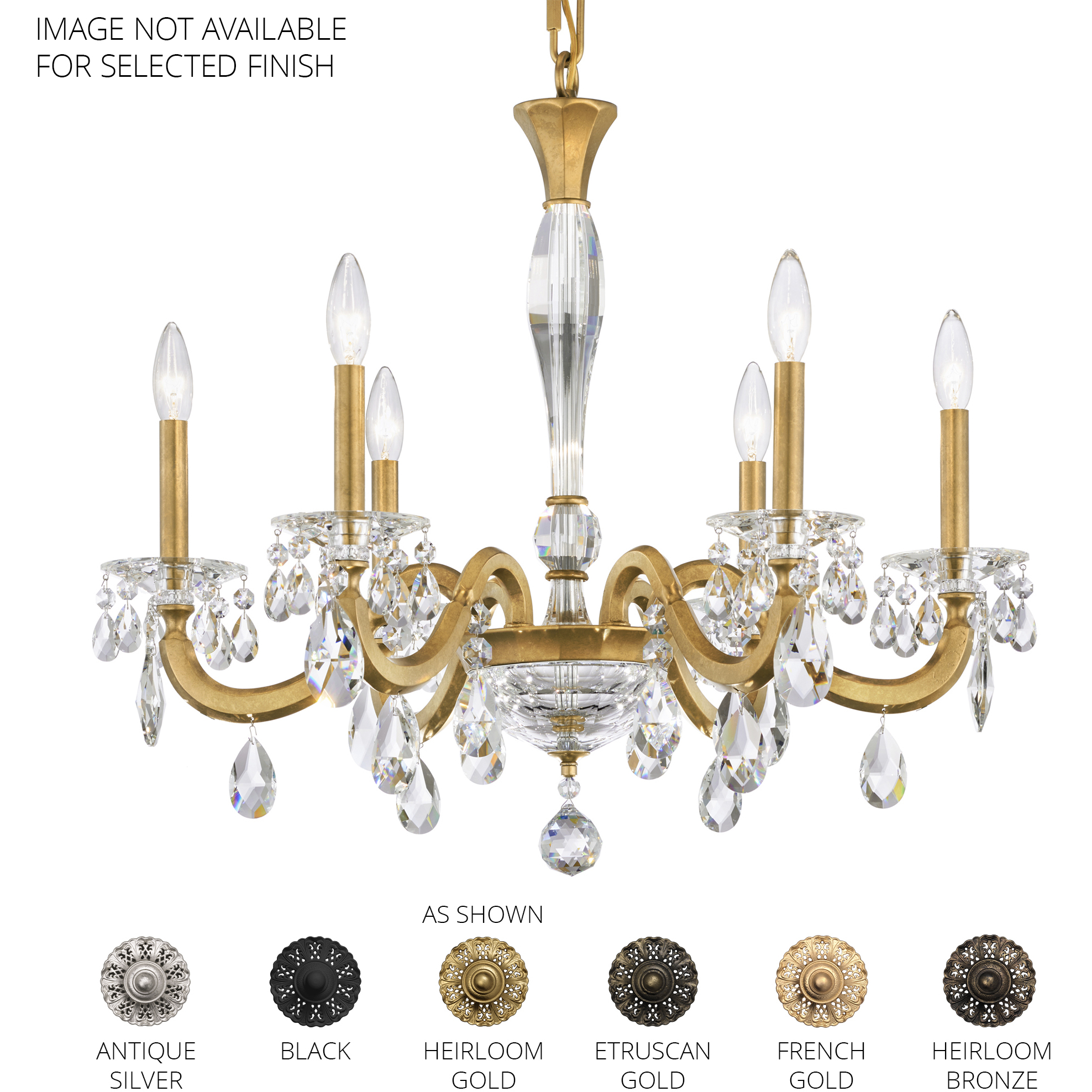 Signature San Marco 6 Light 28.3 inch Heirloom Bronze Chandelier Ceiling Light, Schonbek Signature