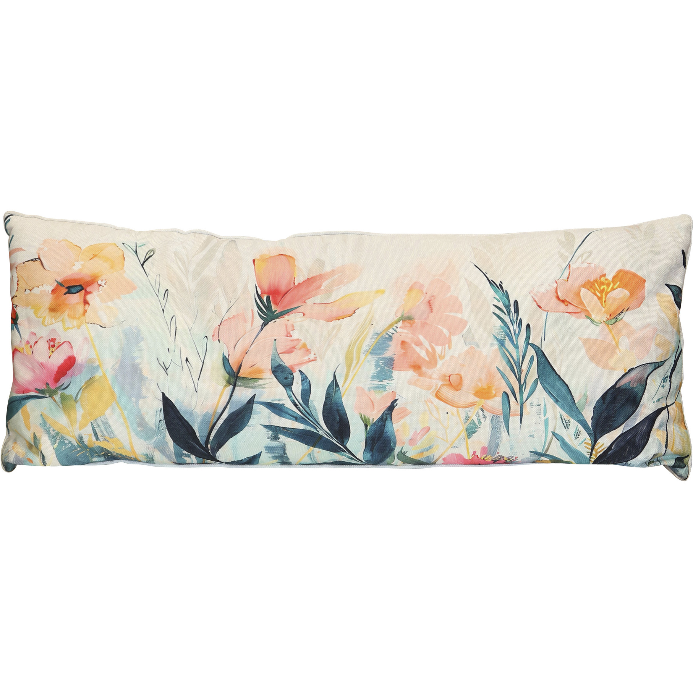 Wild Petal Reverie 36 inch Multicolor Pillow in 36" x 14"