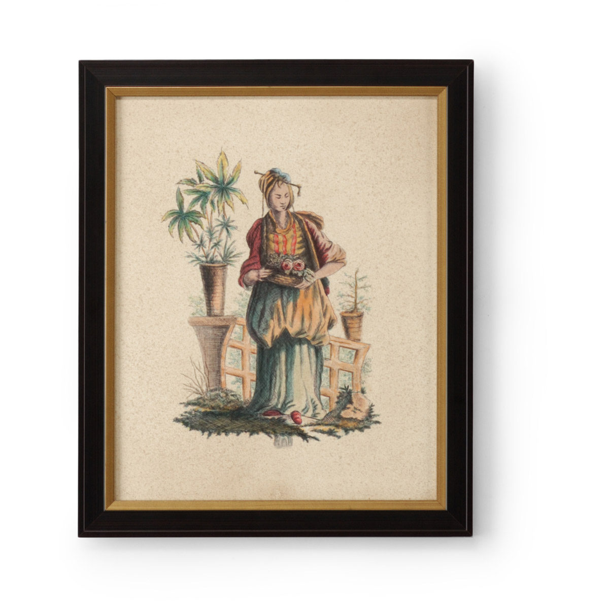 Chelsea House Brown and Antique Gold Frame Watercolor