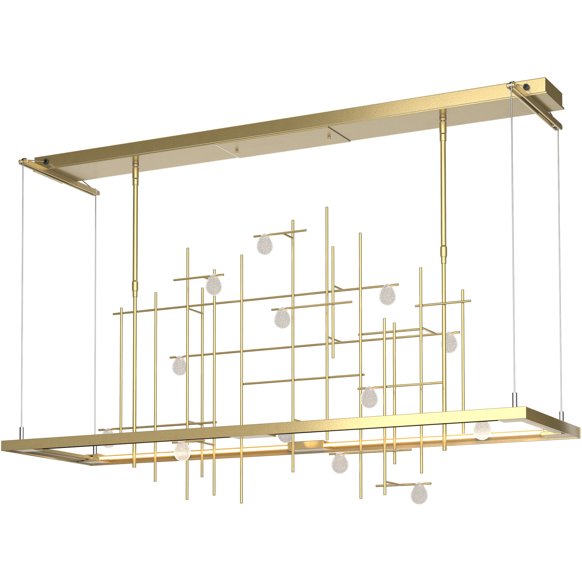Spring LED 53.4 inch Modern Brass Pendant Ceiling Light, Standard