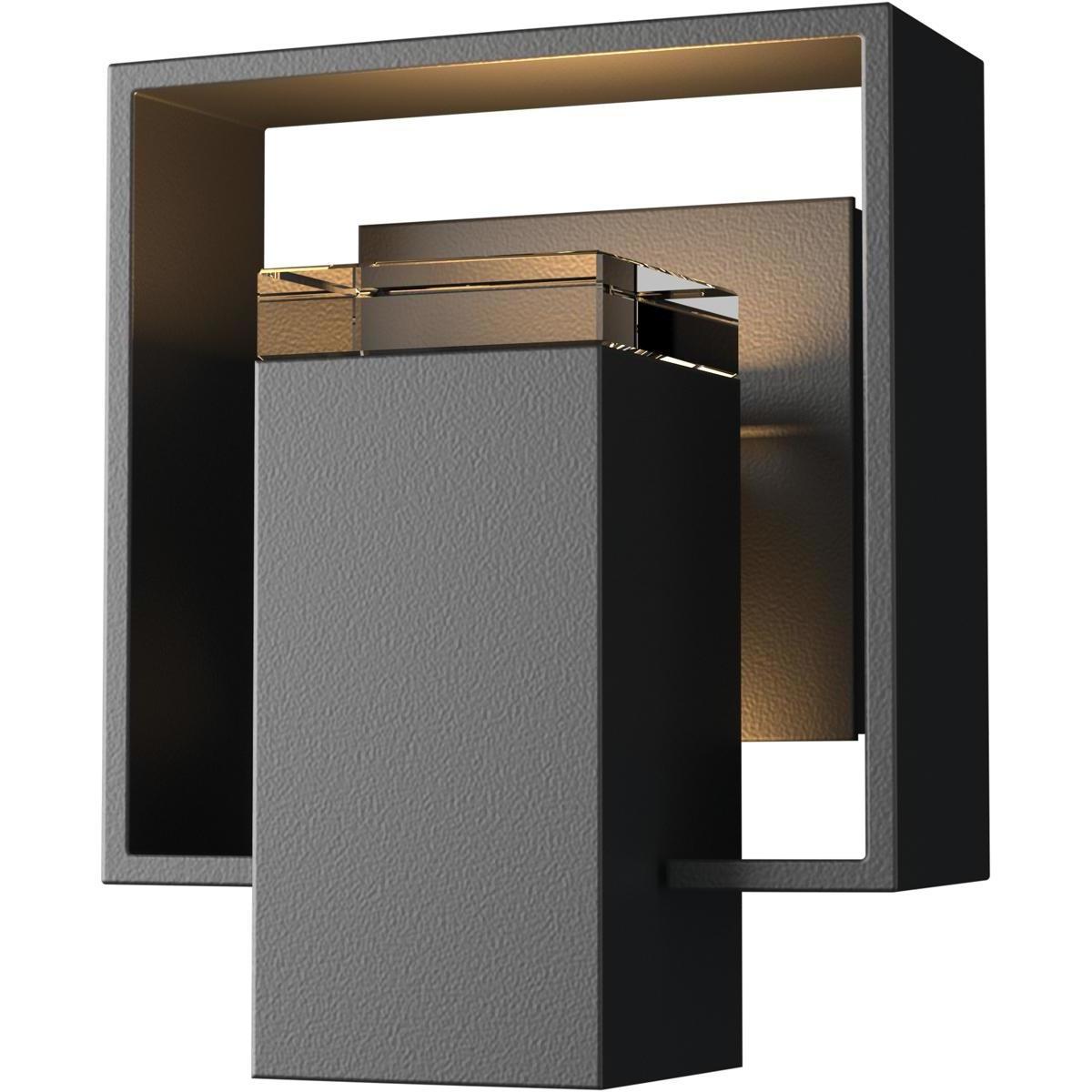 Shadow Box 1 Light 8.5 inch Coastal Black and Coastal Black Outdoor Sconce, Small