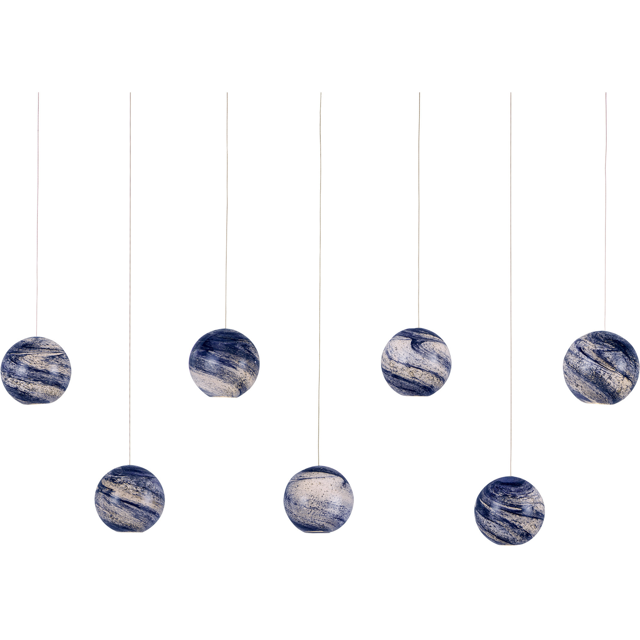 Palatino 7 Light 57 inch Silver Multi-Drop Pendant Ceiling Light