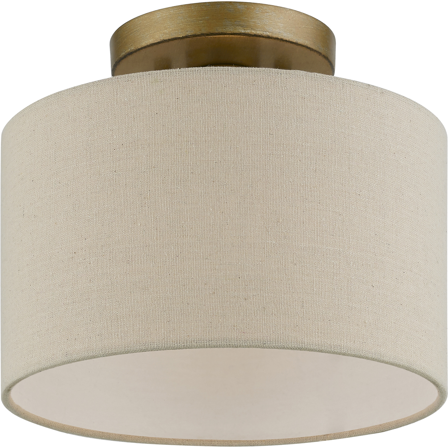 Burnett 1 Light 10 inch Antique Gold Leaf Small Semi-Flush Ceiling Light, Small