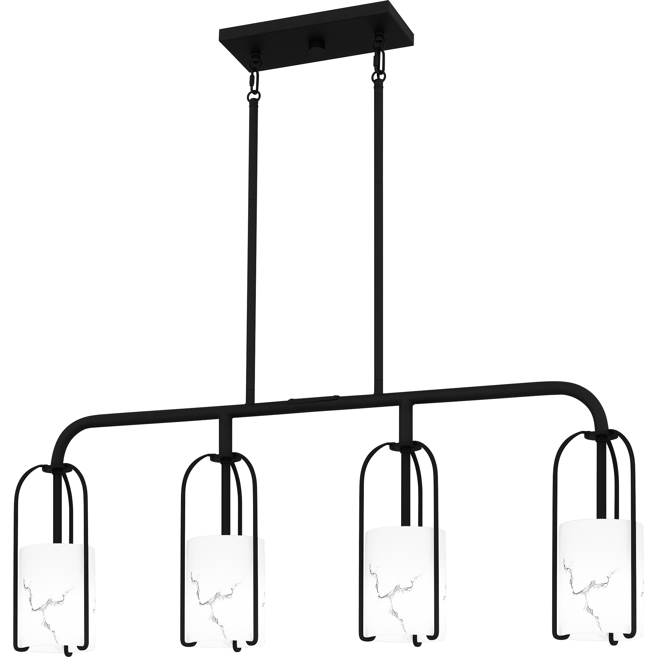 Fairbanks 4 Light 37.25 inch Matte Black Island Light Ceiling Light, Medium