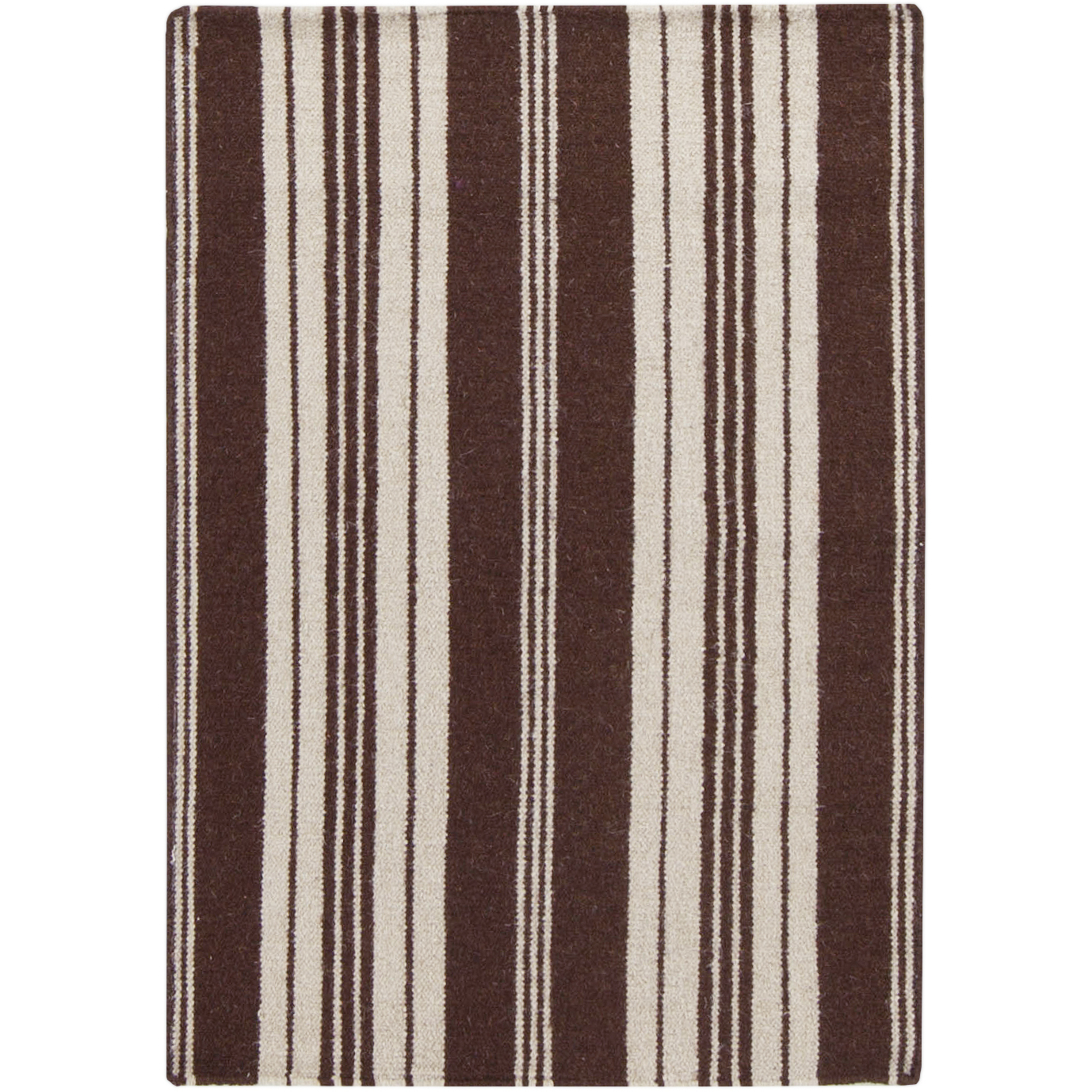 Farmhouse Stripes 36 X 24 inch Khaki, Dark Brown Rug
