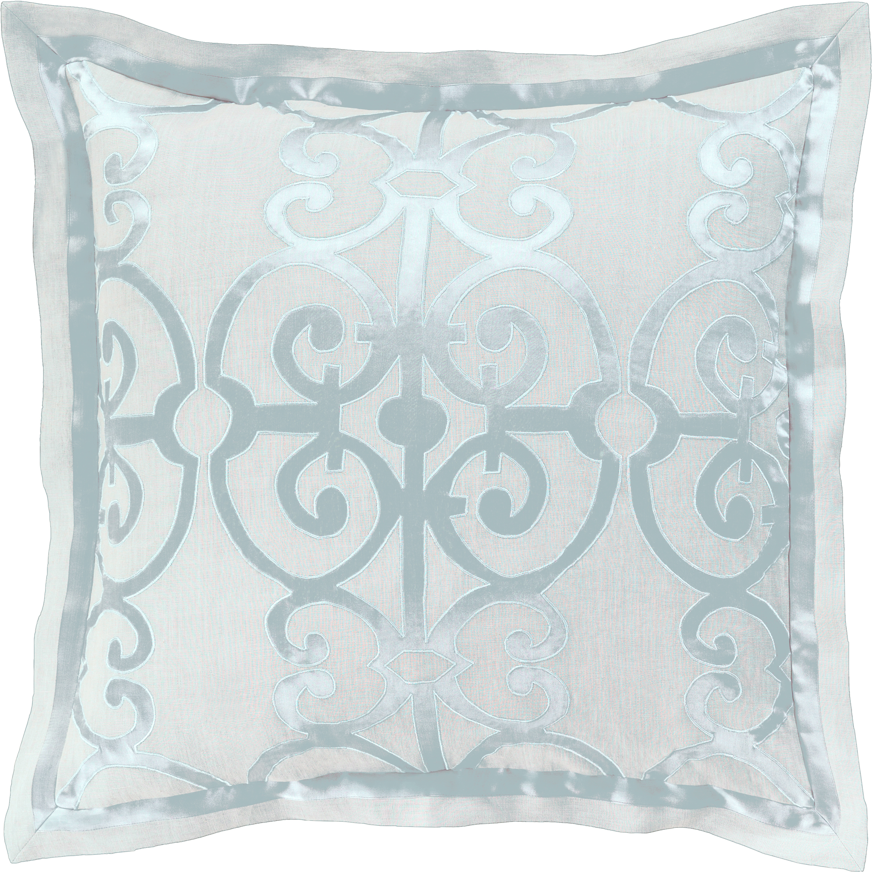 Versaille 26 X 26 inch Ice Blue, Sage Euro Sham
