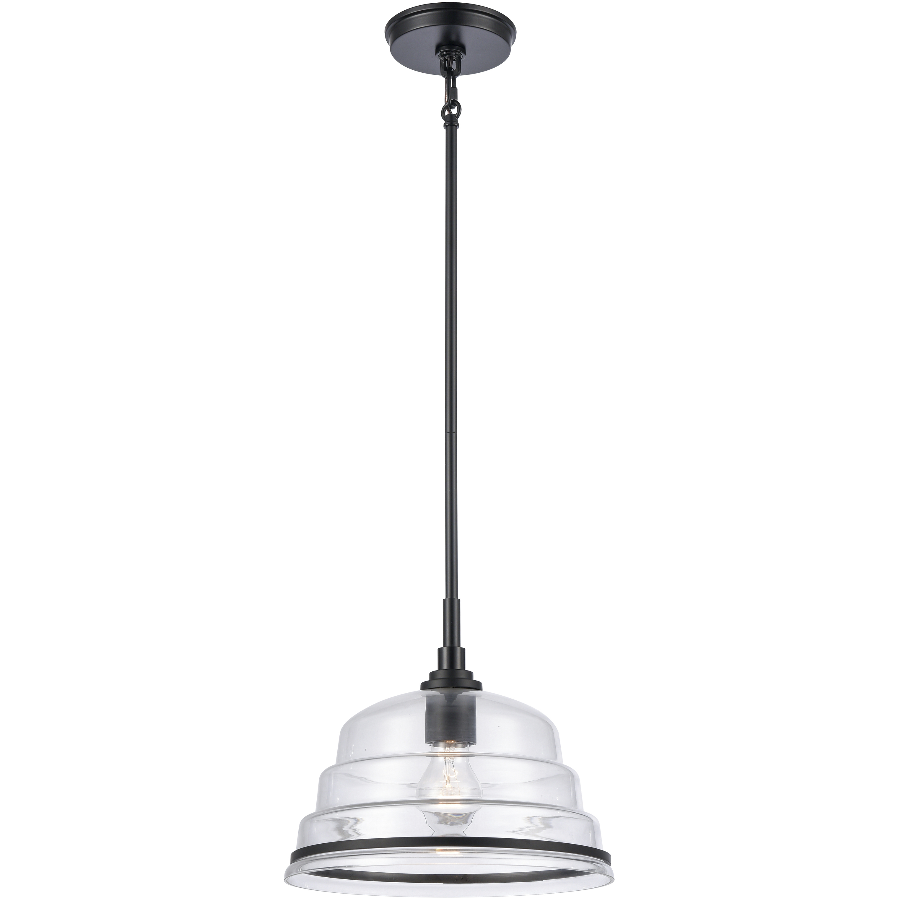Boyer 1 Light 11 inch Matte Black Pendant Ceiling Light