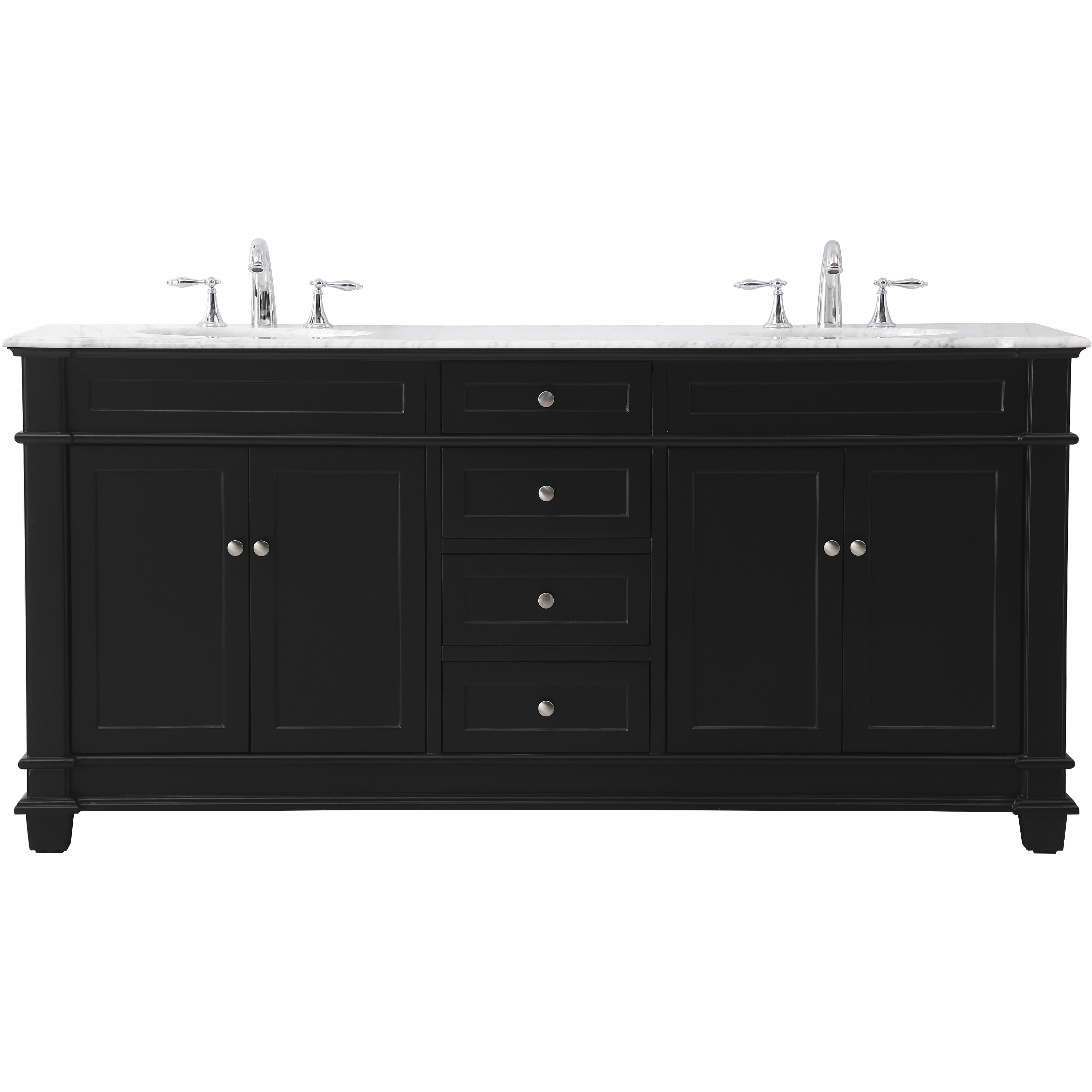 Wesley 72 X 21.5 X 35 inch Black Vanity Sink Set