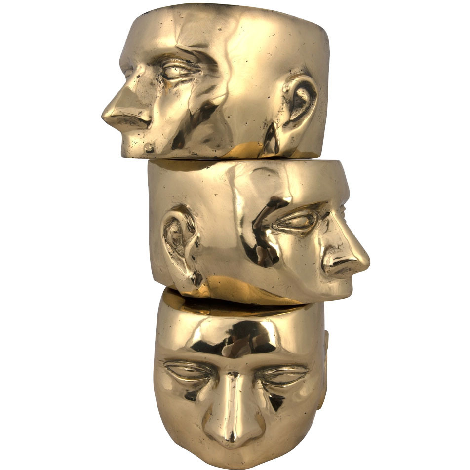 Character Brass Statue, Set of 3