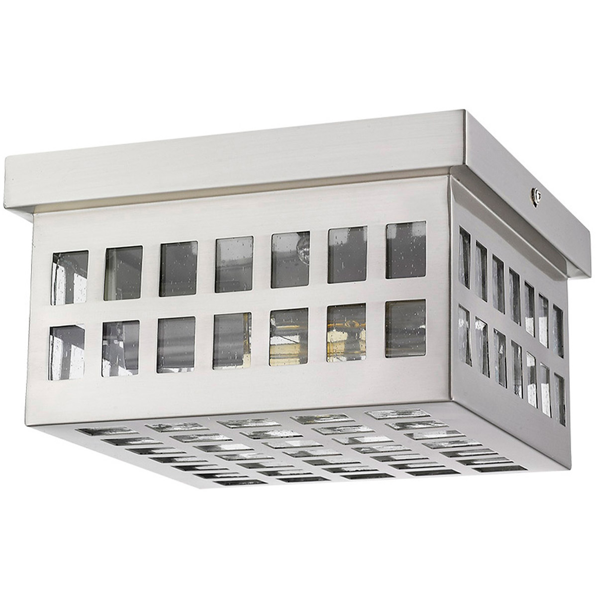Letzel 2 Light 9 inch Satin Nickel Exterior Flushmount