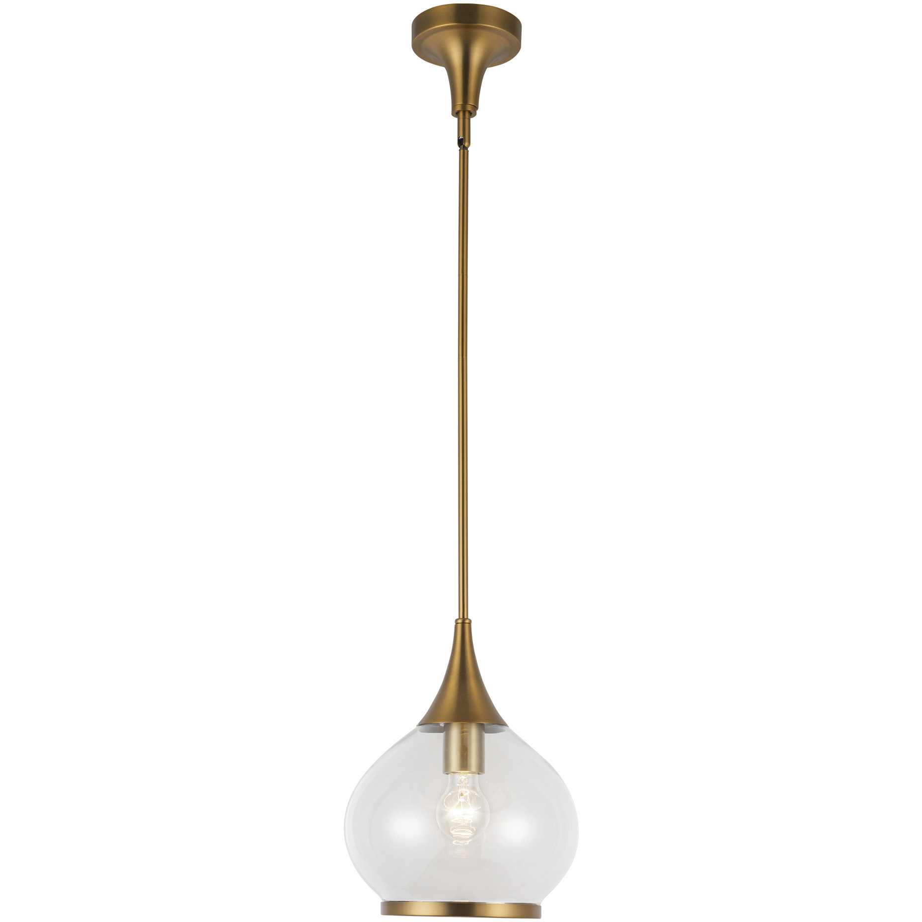 Alora Mood Hazel 1 Light 10.13 inch Aged Gold Pendant Ceiling Light in Clear Glass
