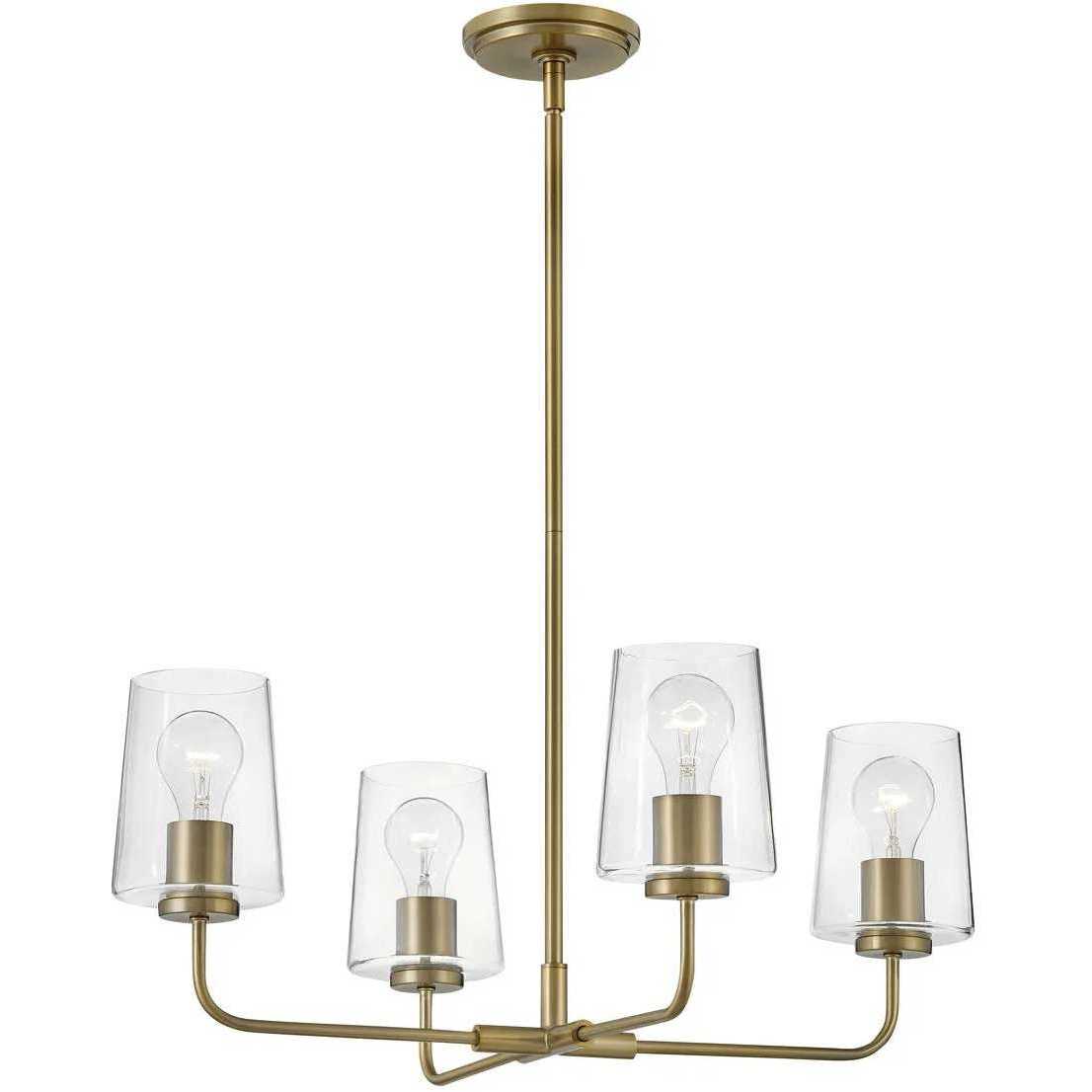 Kline LED 25 inch Lacquered Brass Chandelier Ceiling Light