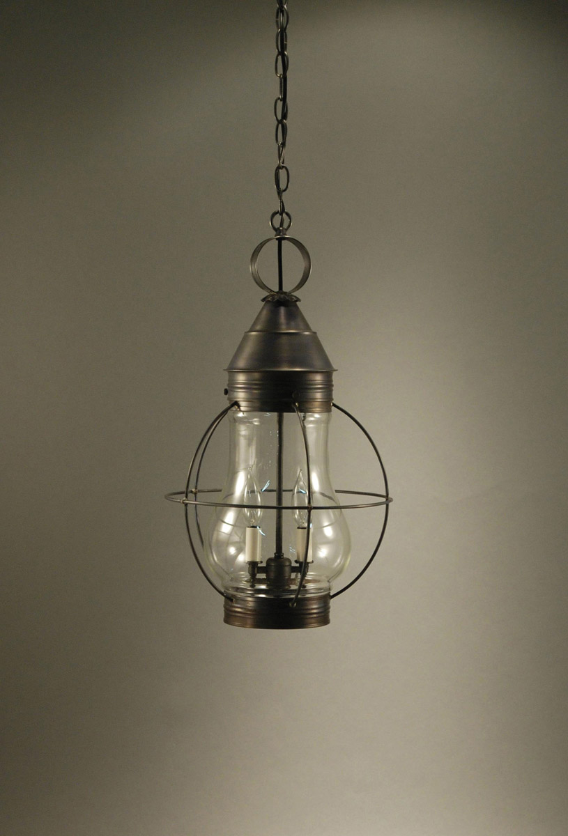 Bosc 1 Light 13 inch Antique Copper Hanging Lantern Ceiling Light in Clear Glass, Medium