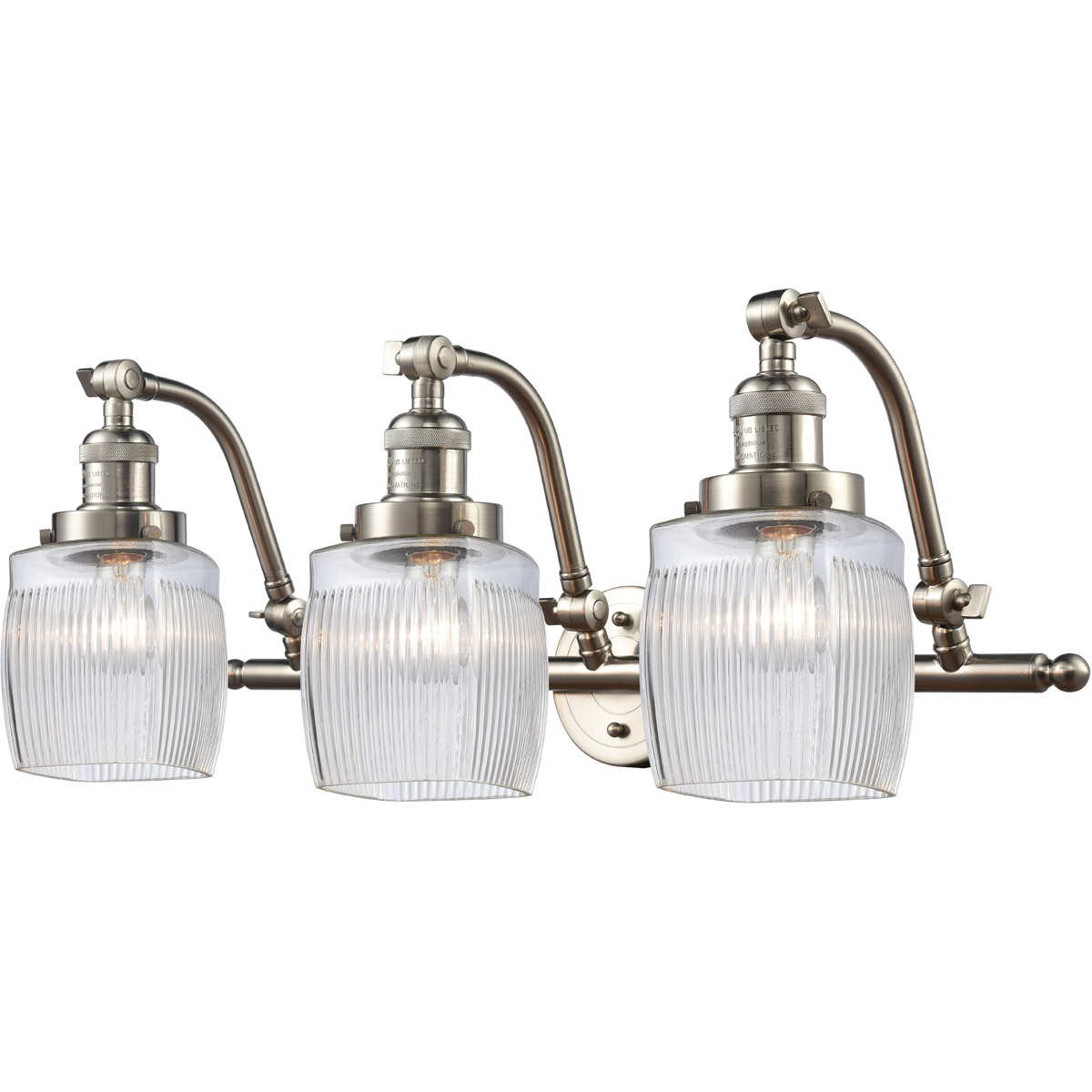 Franklin Restoration Colton 3 Light 27 inch Brushed Satin Nickel Bath Vanity Light Wall Light, Franklin Restoration