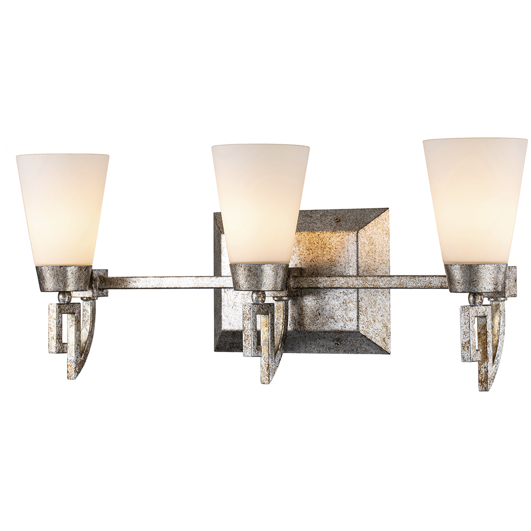 Lemuria 3 Light 24 inch Silver Leaf Bath Bar Wall Light