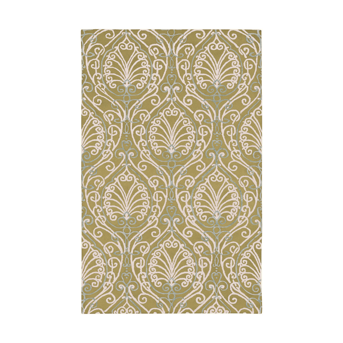 Modern Classics 96 X 60 inch Green and Neutral Area Rug, Wool