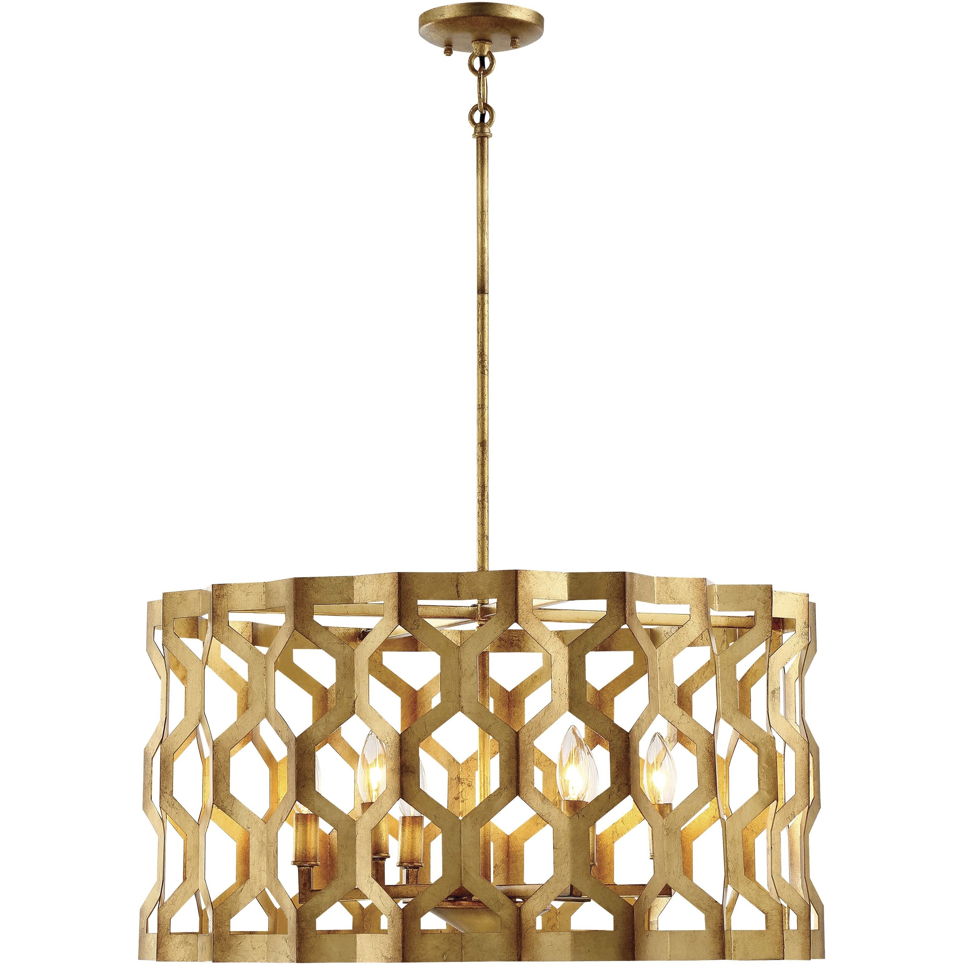 Metropolitan Coronade 6 Light 26 inch Pandora Gold Leaf Pendant/Semi-Flush Ceiling Light, Convertible N6776-293 - Open Box