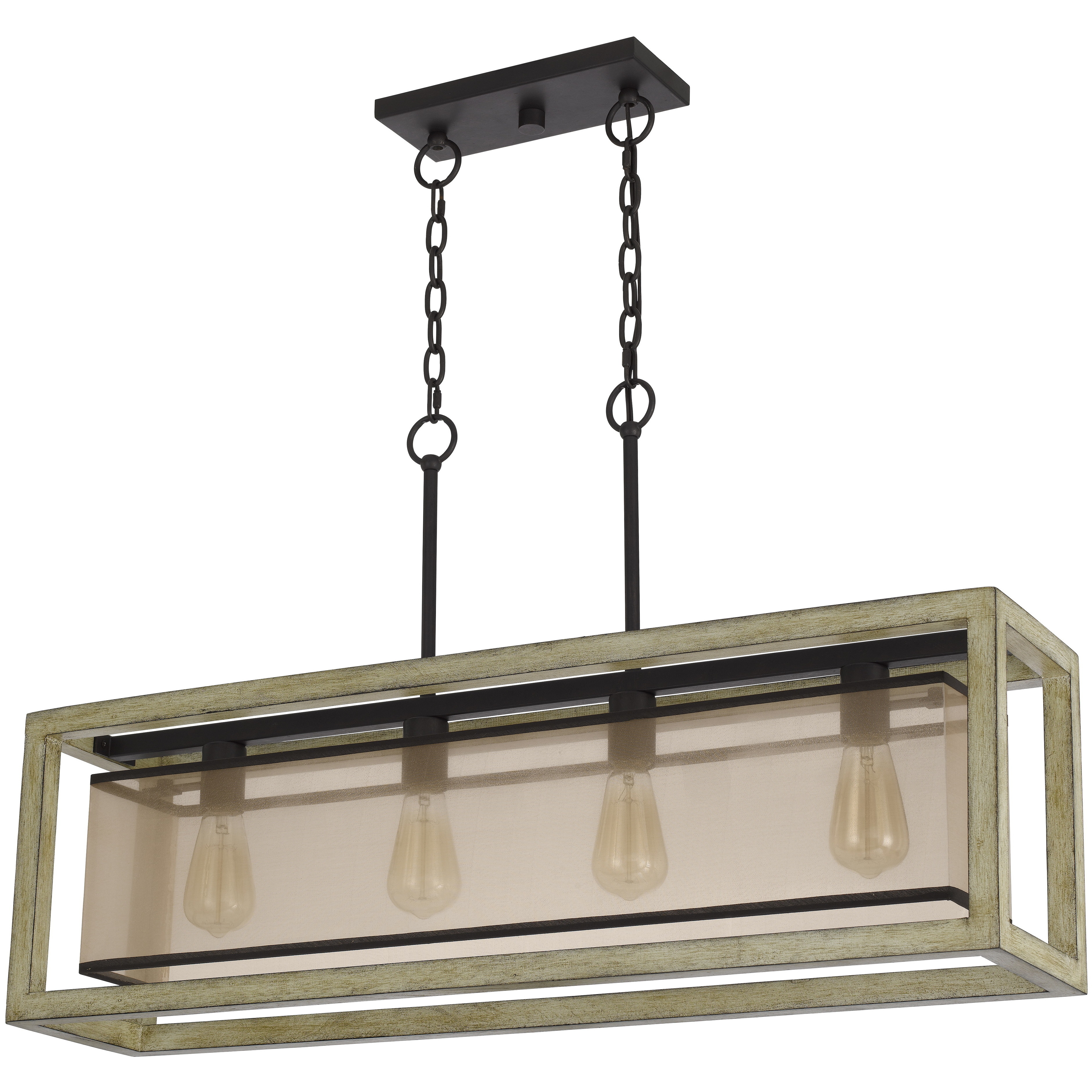 Palencia 4 Light 36 inch Distressed Oak Chandelier Ceiling Light