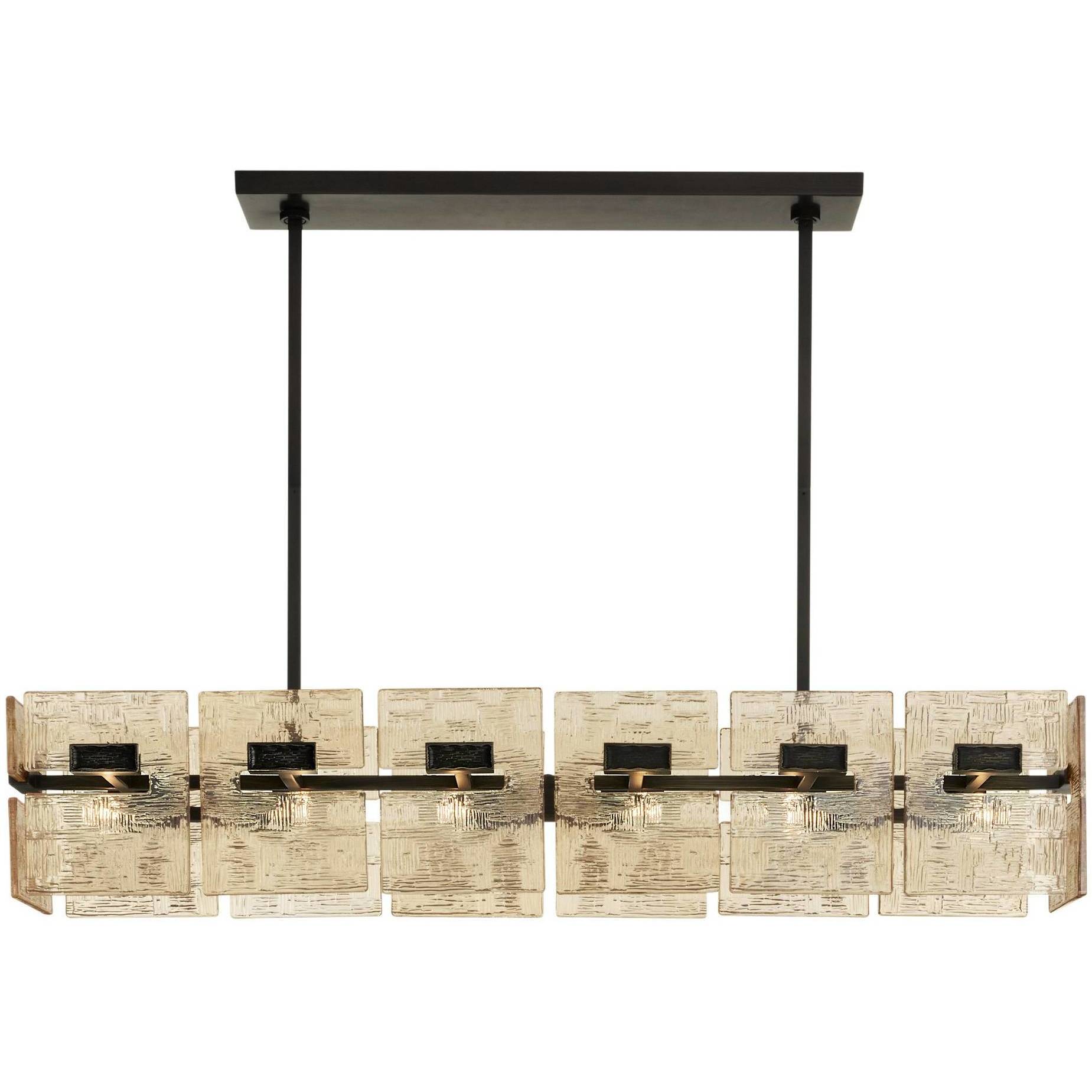 Vetrina 6 Light 49 inch English Bronze Linear Chandelier Ceiling Light