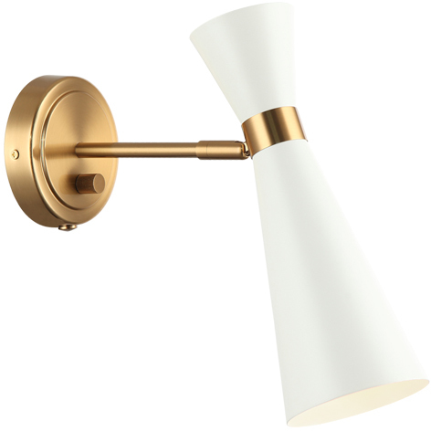 Blaze 1 Light 4.75 inch White Wall Sconce Wall Light in Aged Gold Brass and White