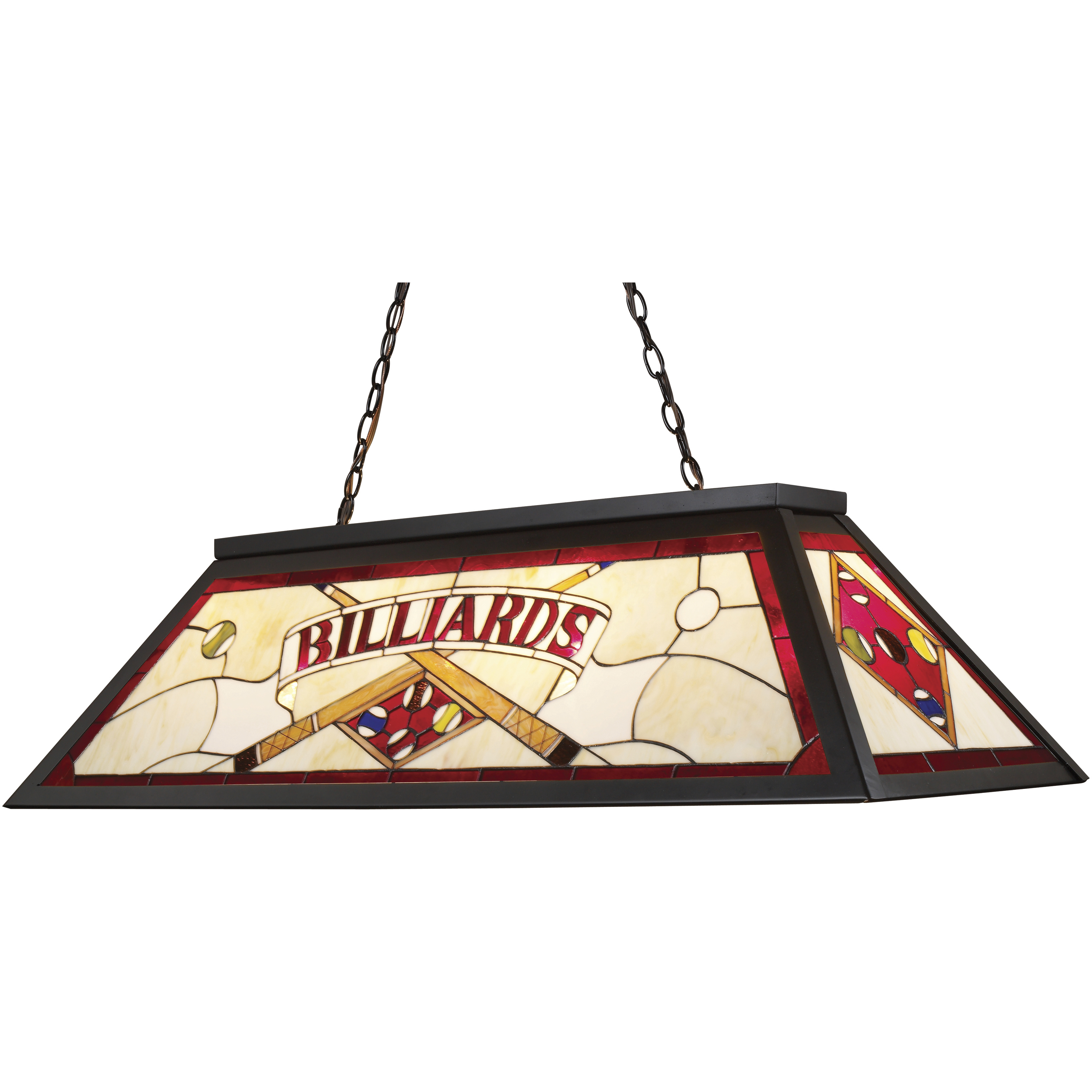Tiffany Lighting 4 Light 44 inch Tiffany Bronze Linear Chandelier Ceiling Light