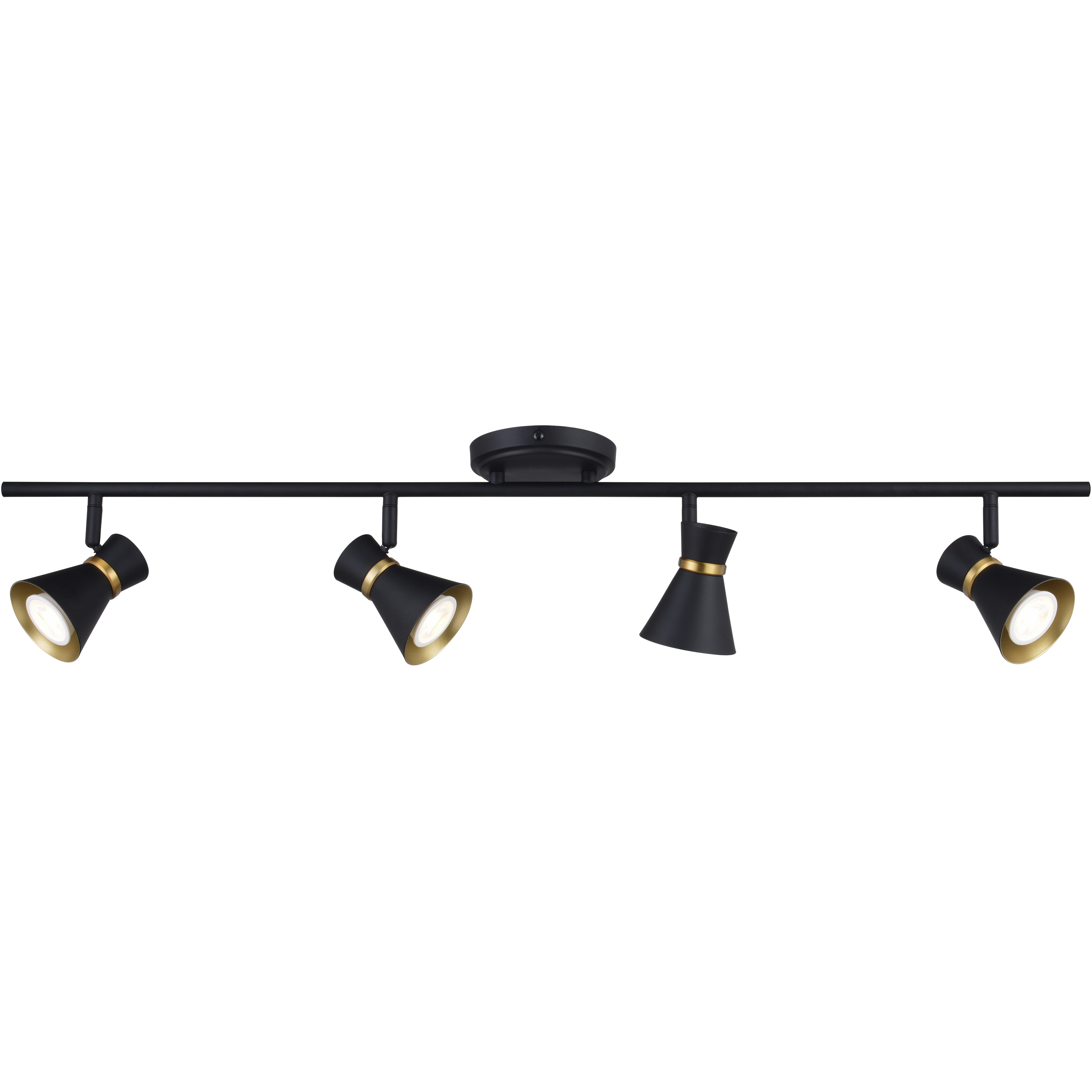 Alto 4 Light 120 Matte Black and Satin Brass Directional Light Ceiling Light