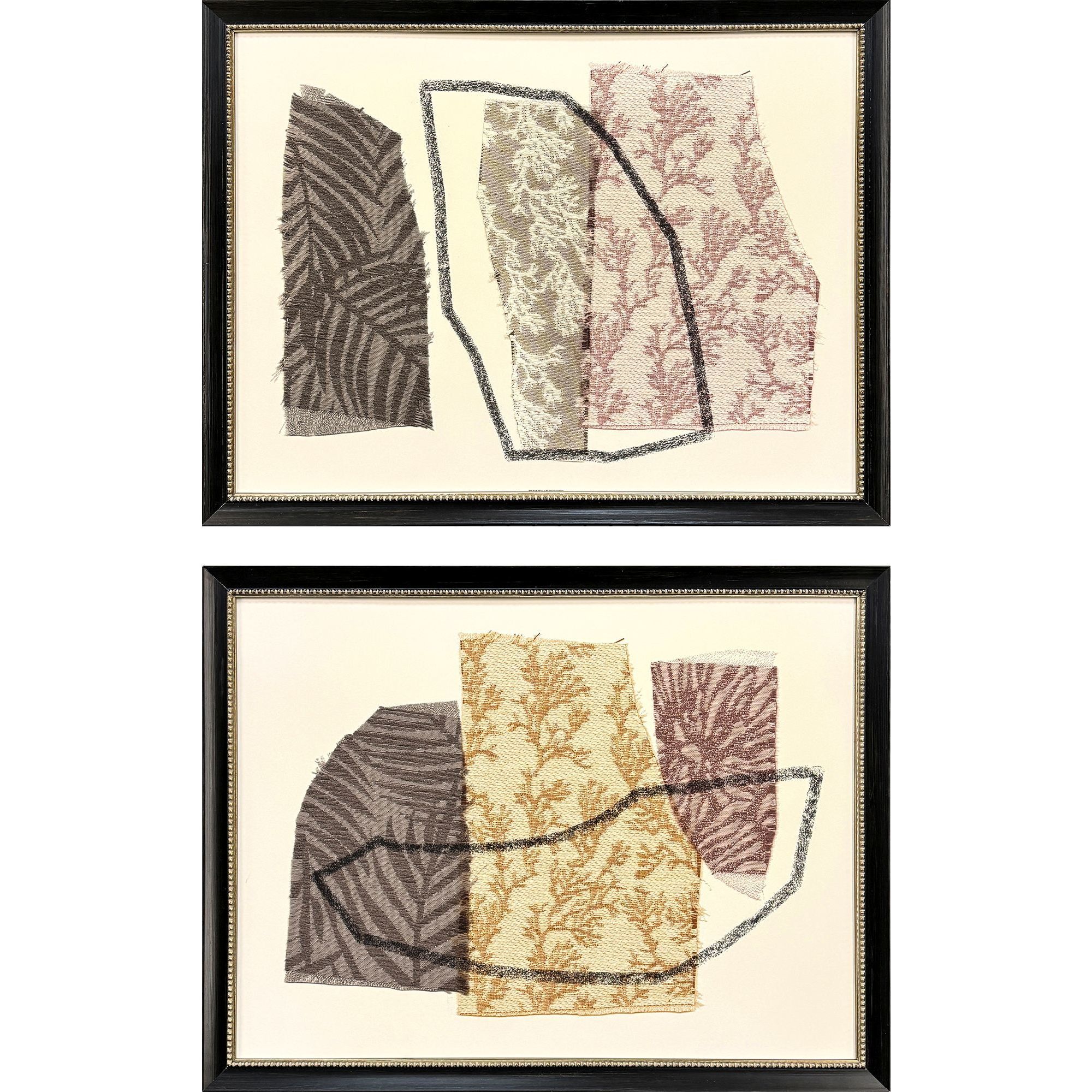 Bold Blends Multi and Black and Brown and Orange Framed Art